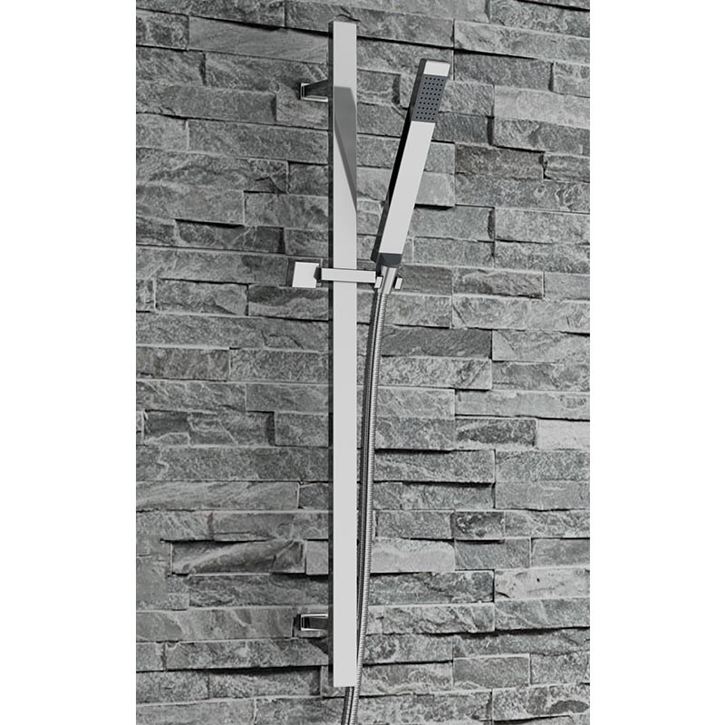 Elijah Concealed Shower Valve with Fixed Head, Slide Rail Kit & Overflow Bath Filler