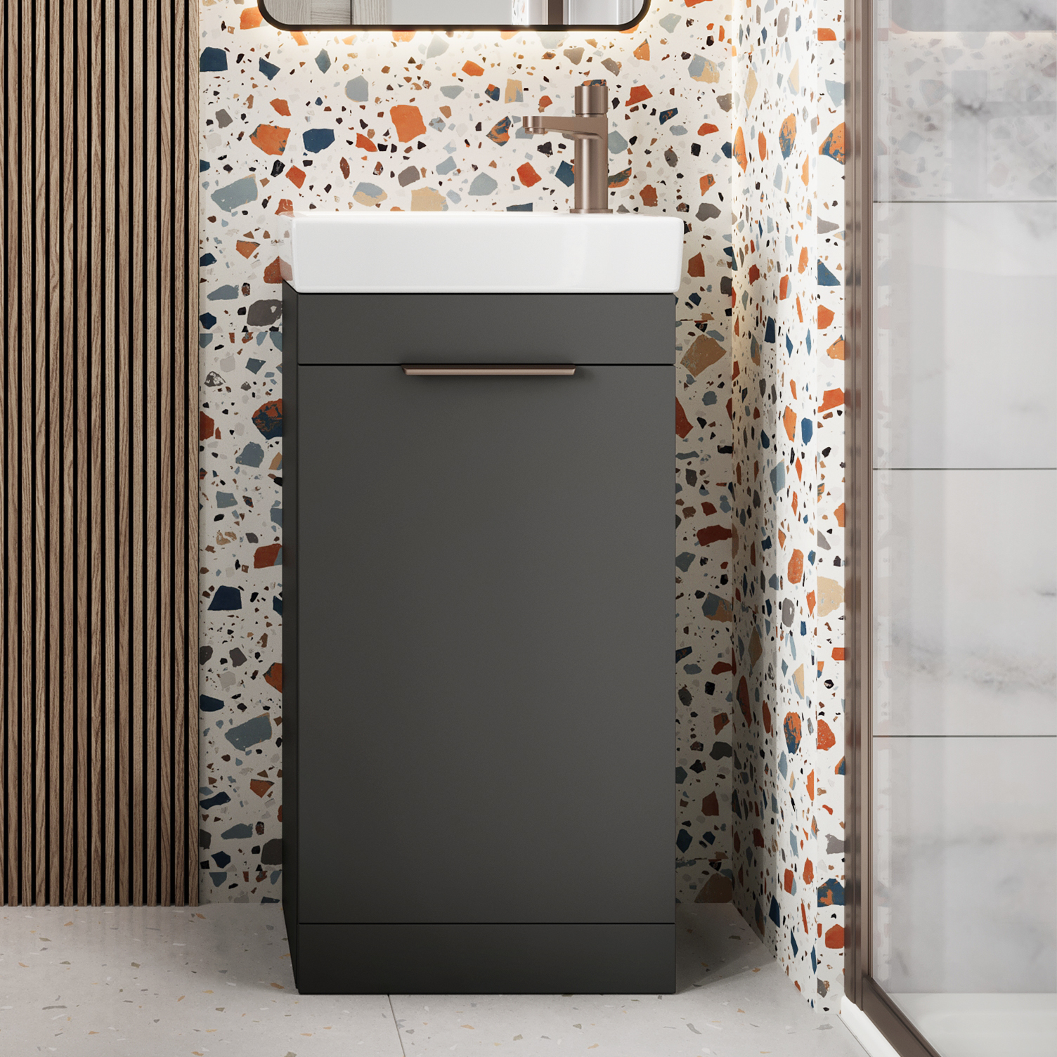 Riley 455mm Cloakroom Floorstanding Vanity Unit & Basin
