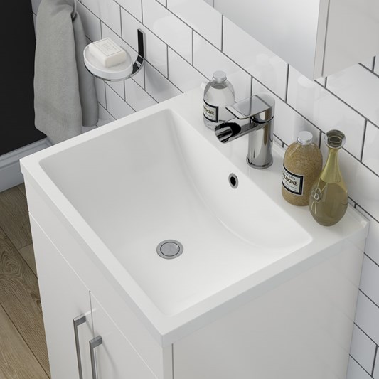Vellamo Aspire 1000mm 2 Door Combination Basin & Toilet Unit - Gloss White