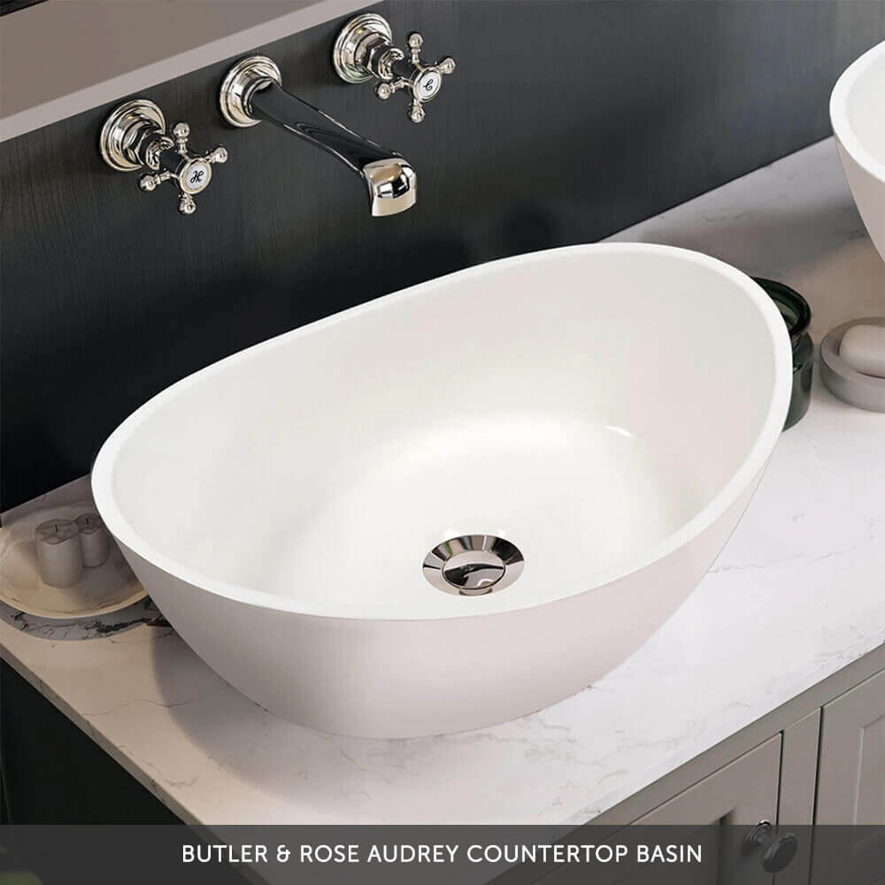 Butler & Rose Catherine 600mm Floorstanding Vanity Unit with Country Oak-Effect Countertop