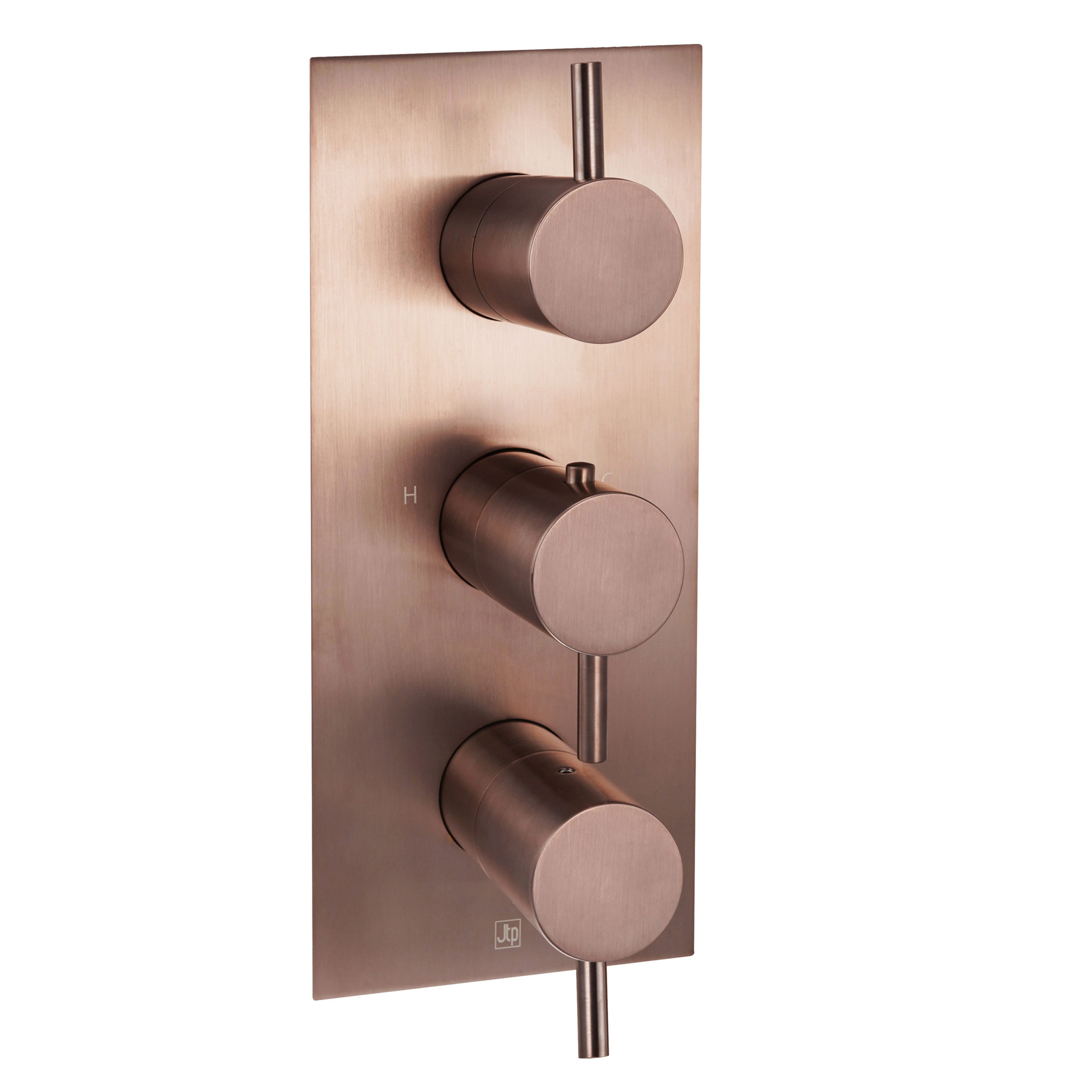 VOS Vertical 2 Outlet Concealed Thermostatic Shower Valve - Brushed Bronze