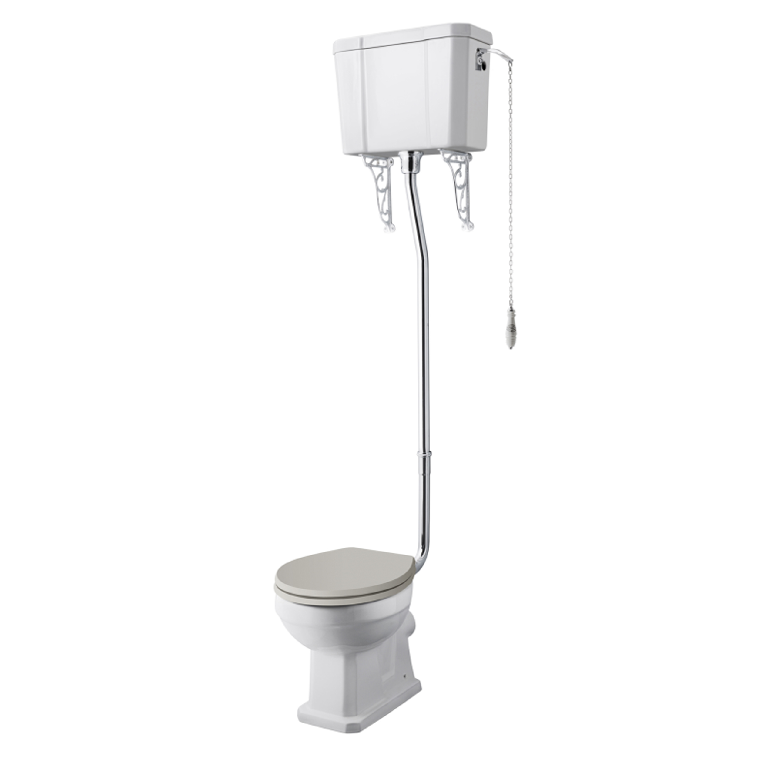 Butler & Rose Catherine Comfort Height High Level Toilet with Pan, Cistern & Flush Pipe