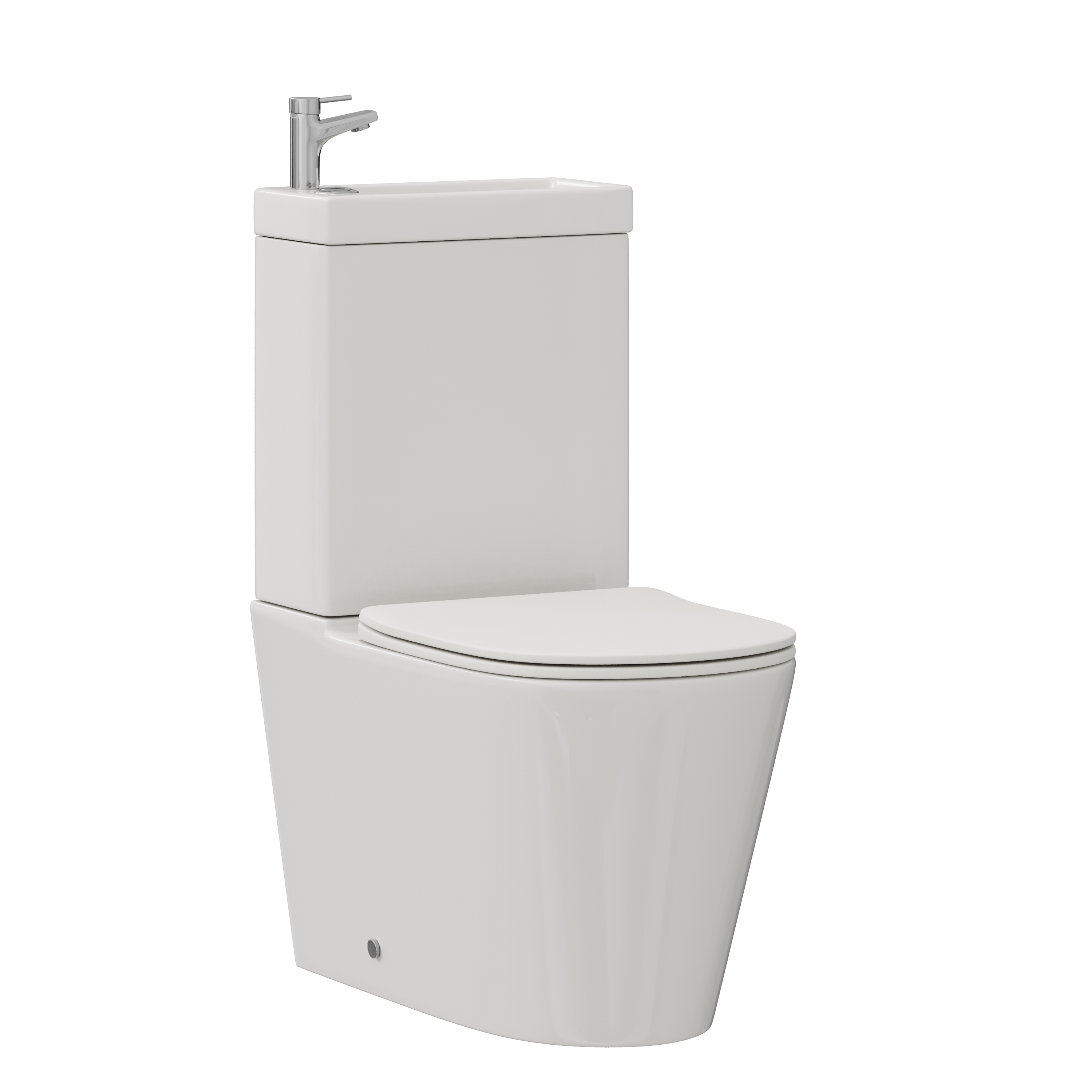 Harbour Clarity 2 in 1 Wash Basin & Close Coupled Closed Back Toilet with Soft Close Seat & Basin Tap