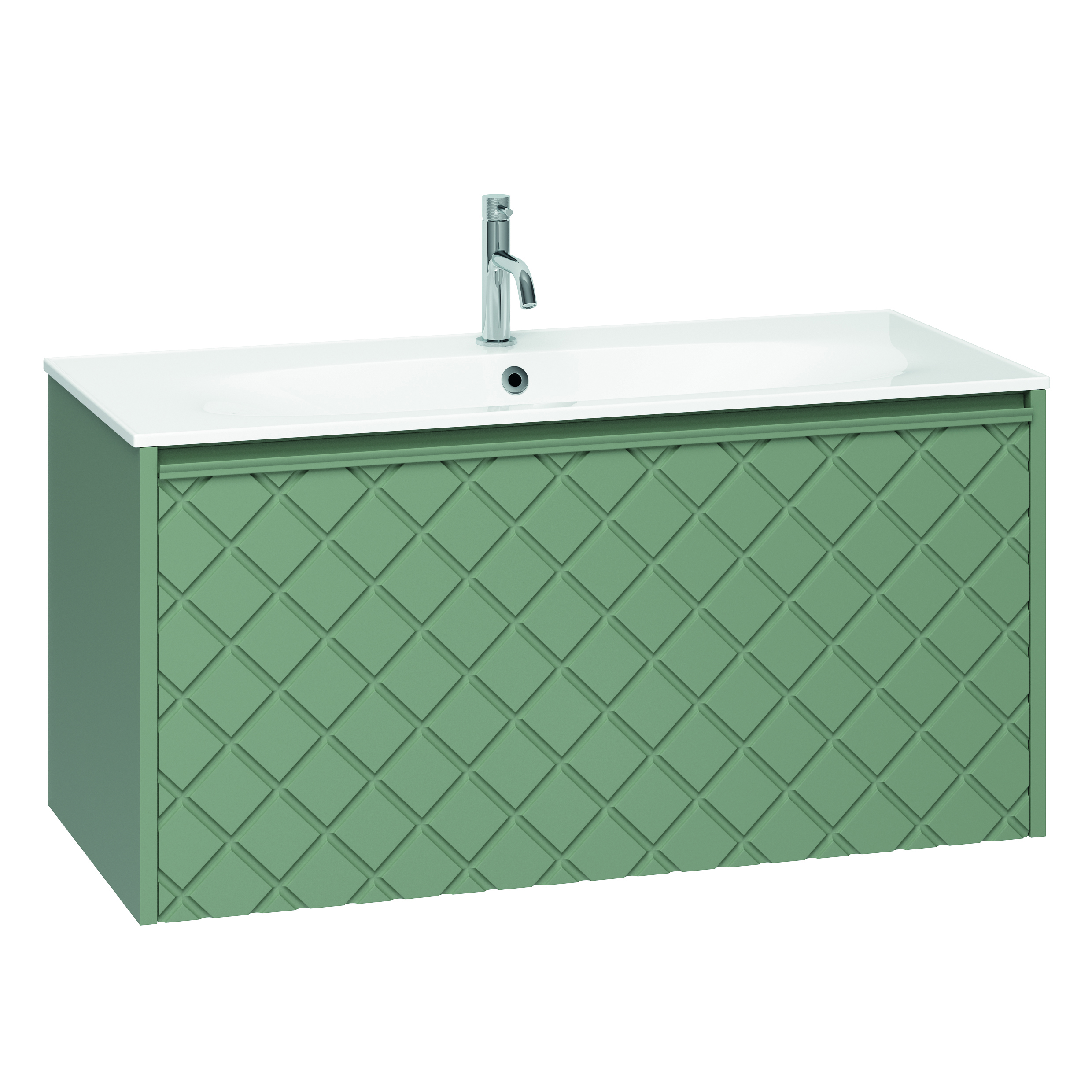 Crosswater Vergo 1000mm Wall Hung Single Crosshatch Drawer Vanity Unit & Basin Options