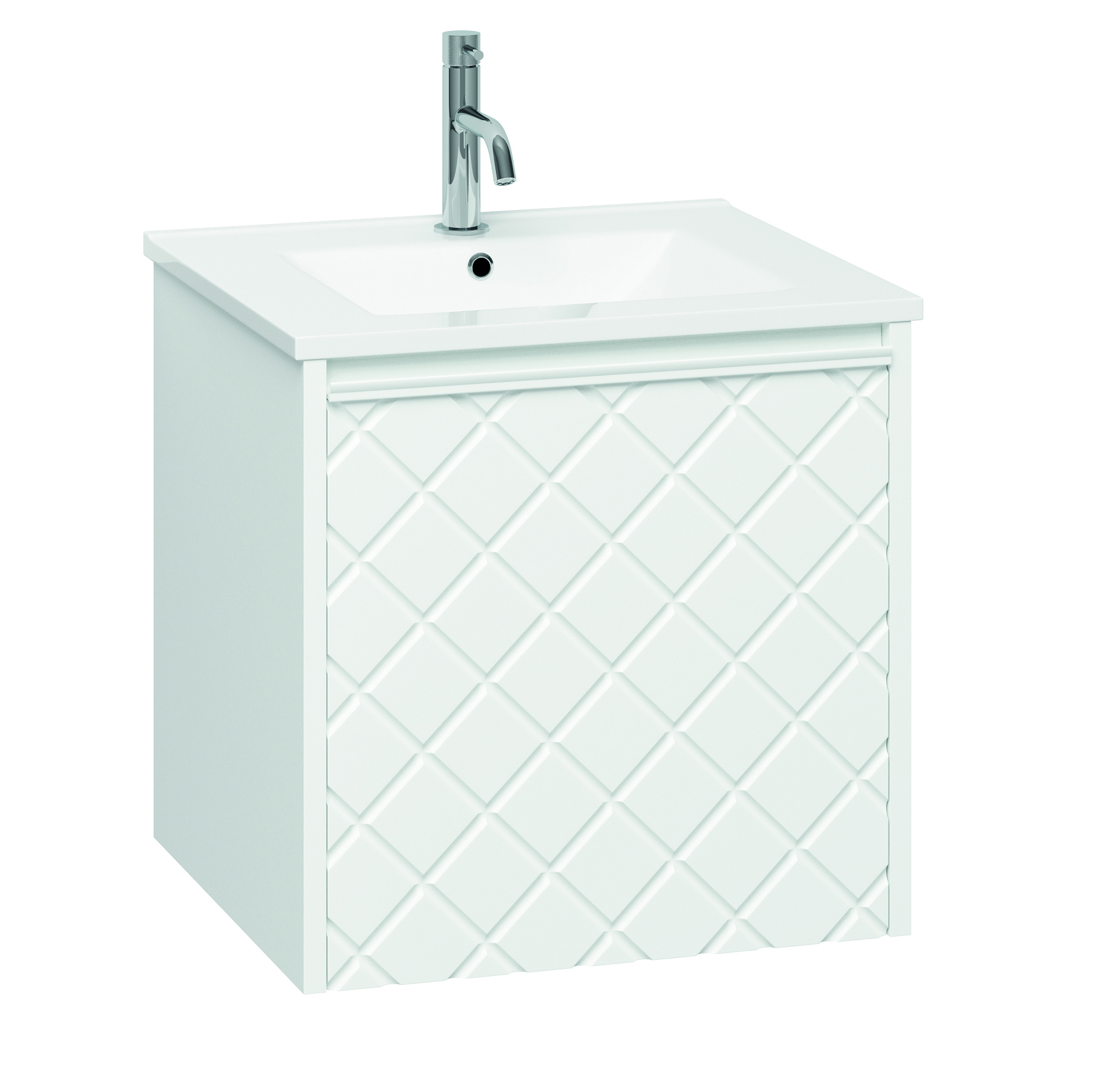 Crosswater Vergo 500mm Wall Hung Single Crosshatch Drawer Vanity Unit & Basin Options