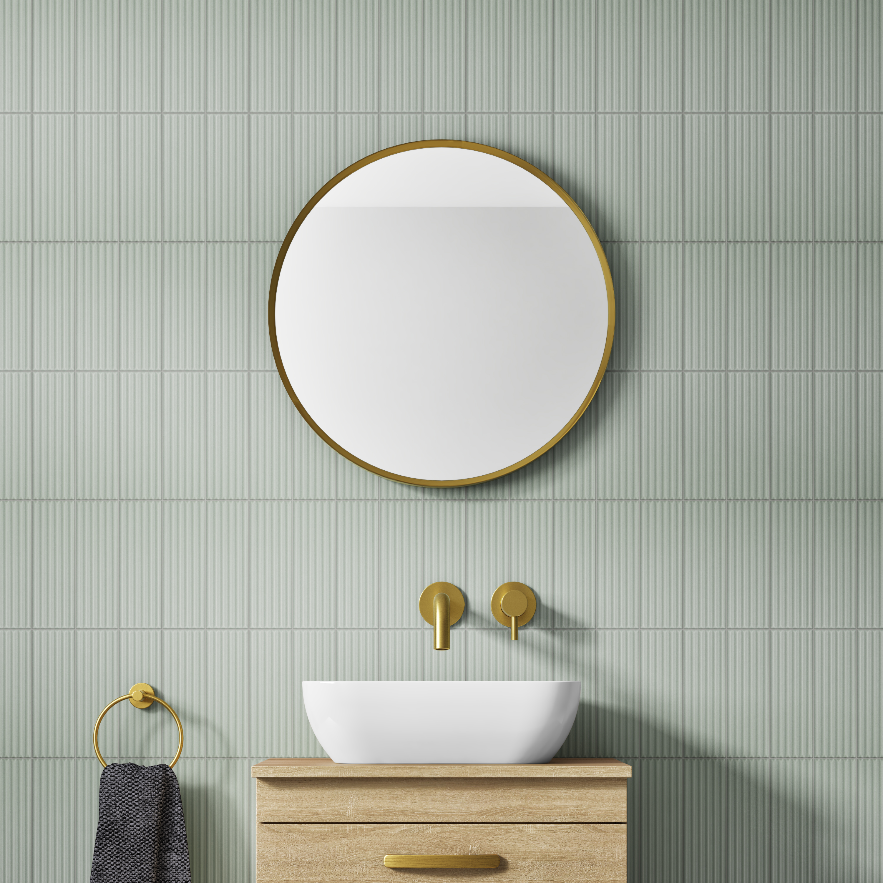VOS Round Framed Mirror - 600mm