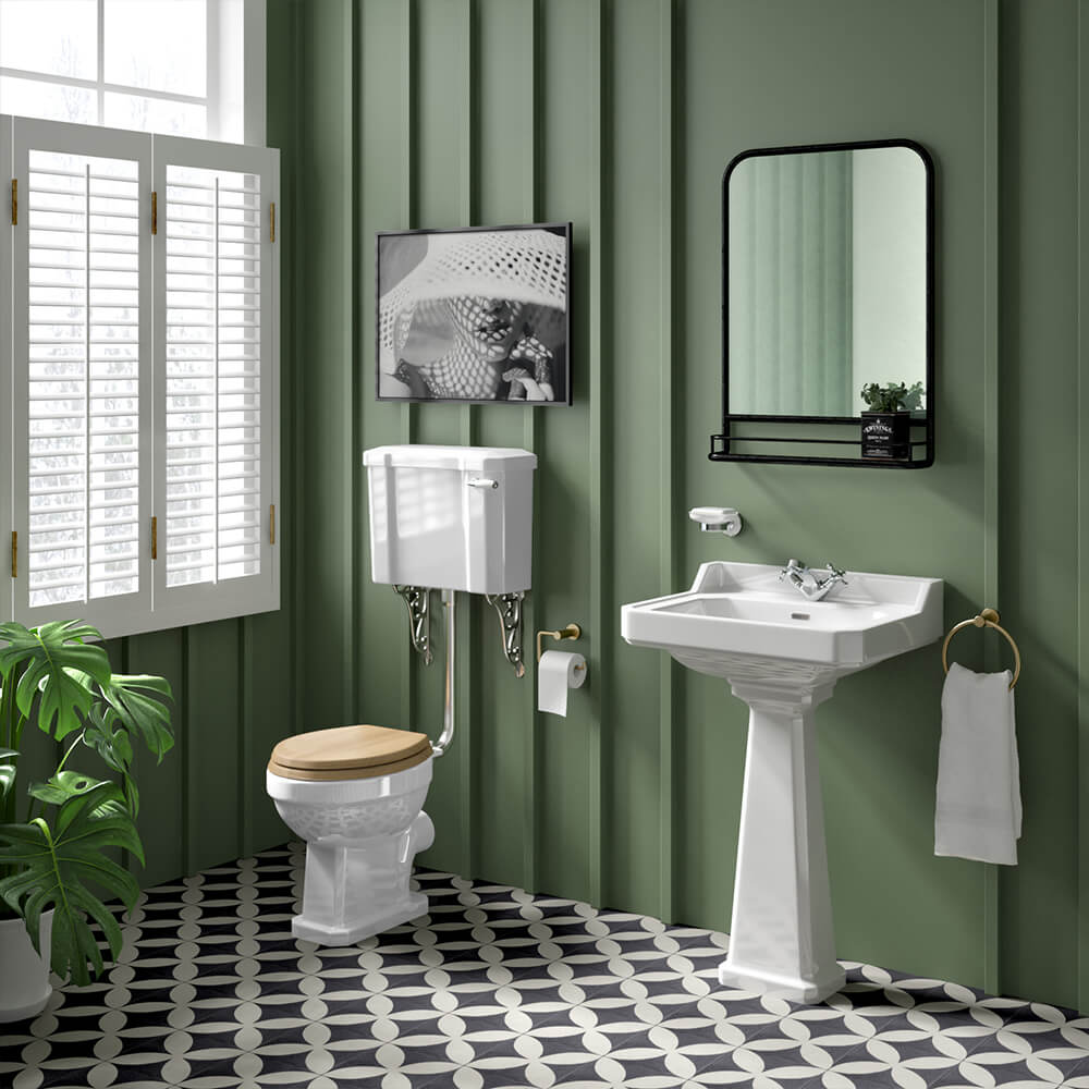Butler & Rose Catherine 600mm Full Pedestal & Basin - 1 Tap Hole