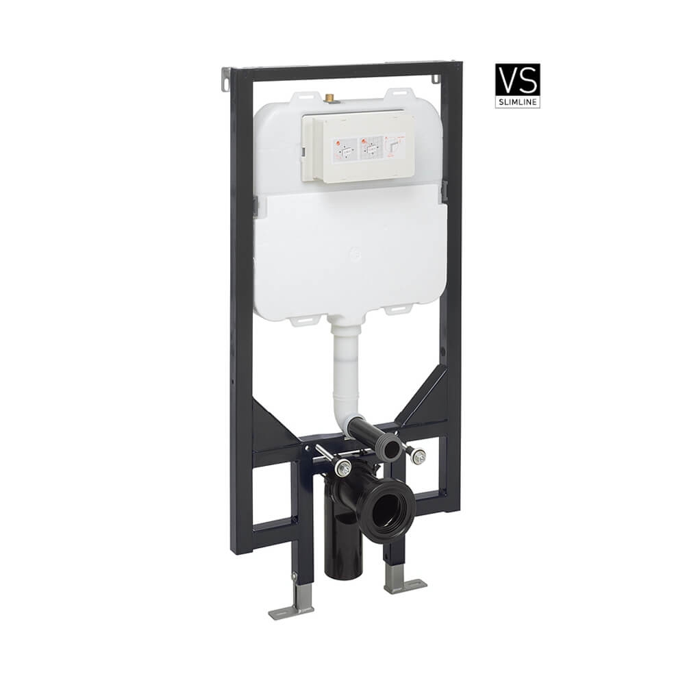 WRAS Approved Crosswater Wall Hung Ultra Slim 1140mm Height Support Frame with Dual Flush Cistern