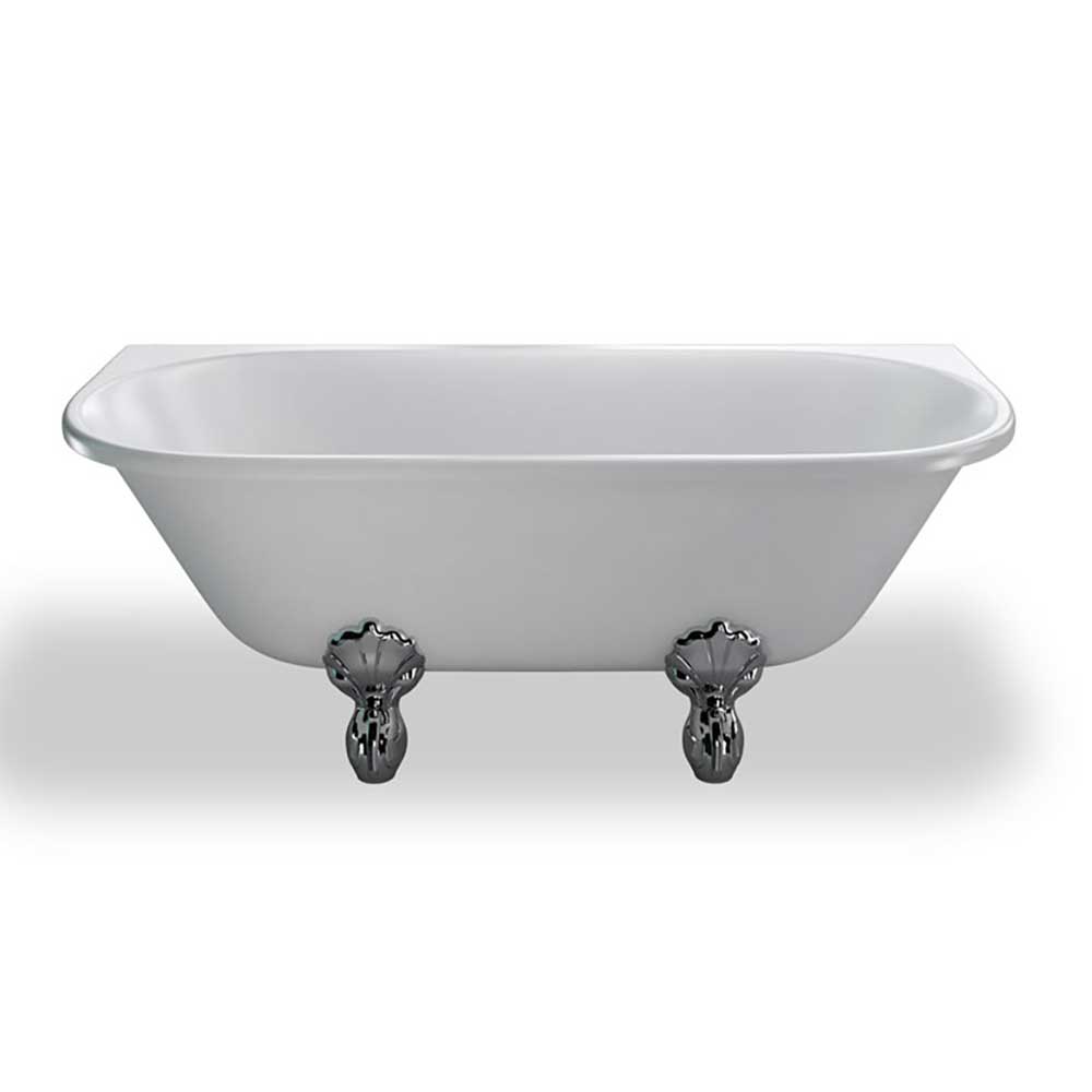Burlington Avantgarde Back to Wall Roll Top Bath with Luxury Feet - 1700 x 750mm