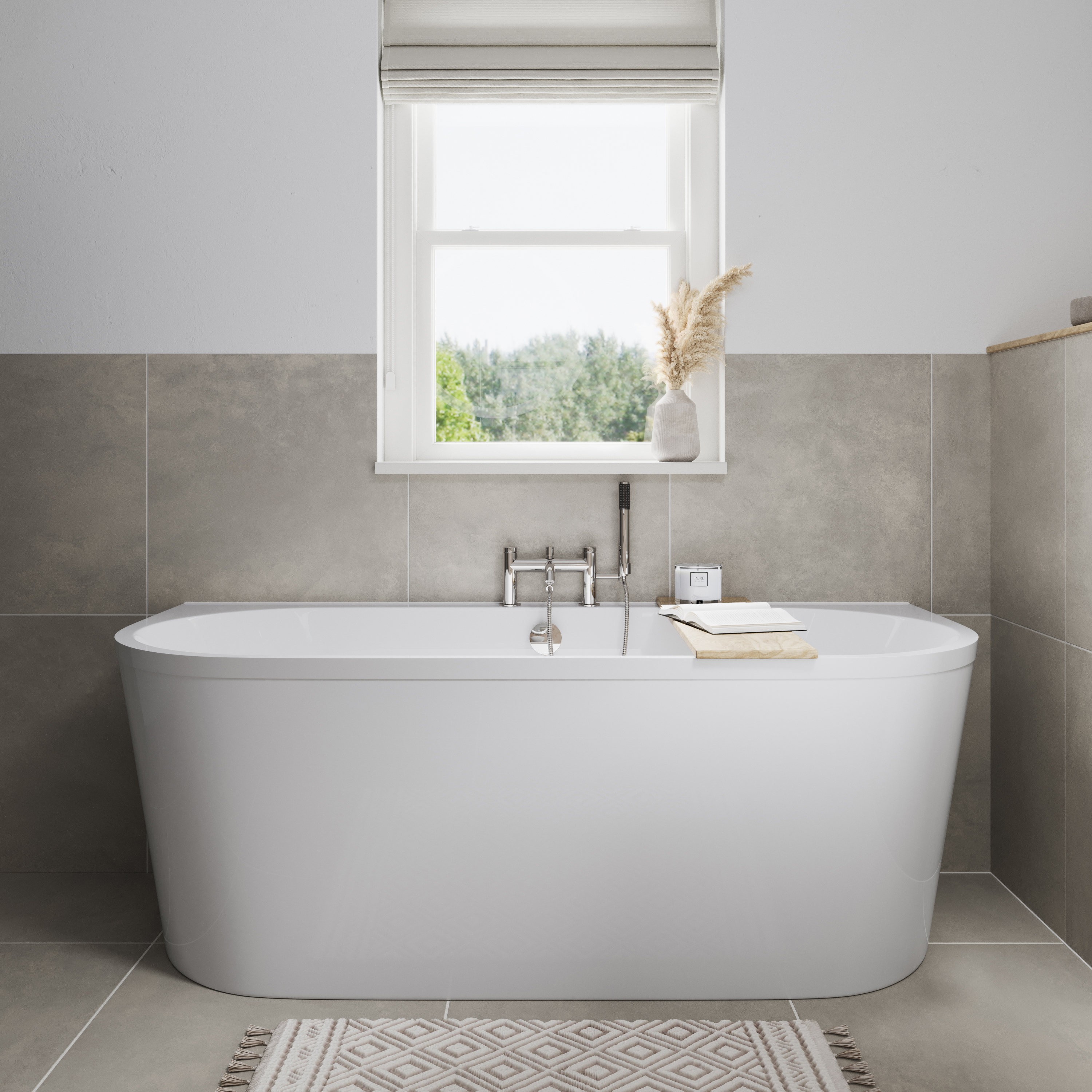 Crosswater Serene Back to Wall Bath - 1700x750mm