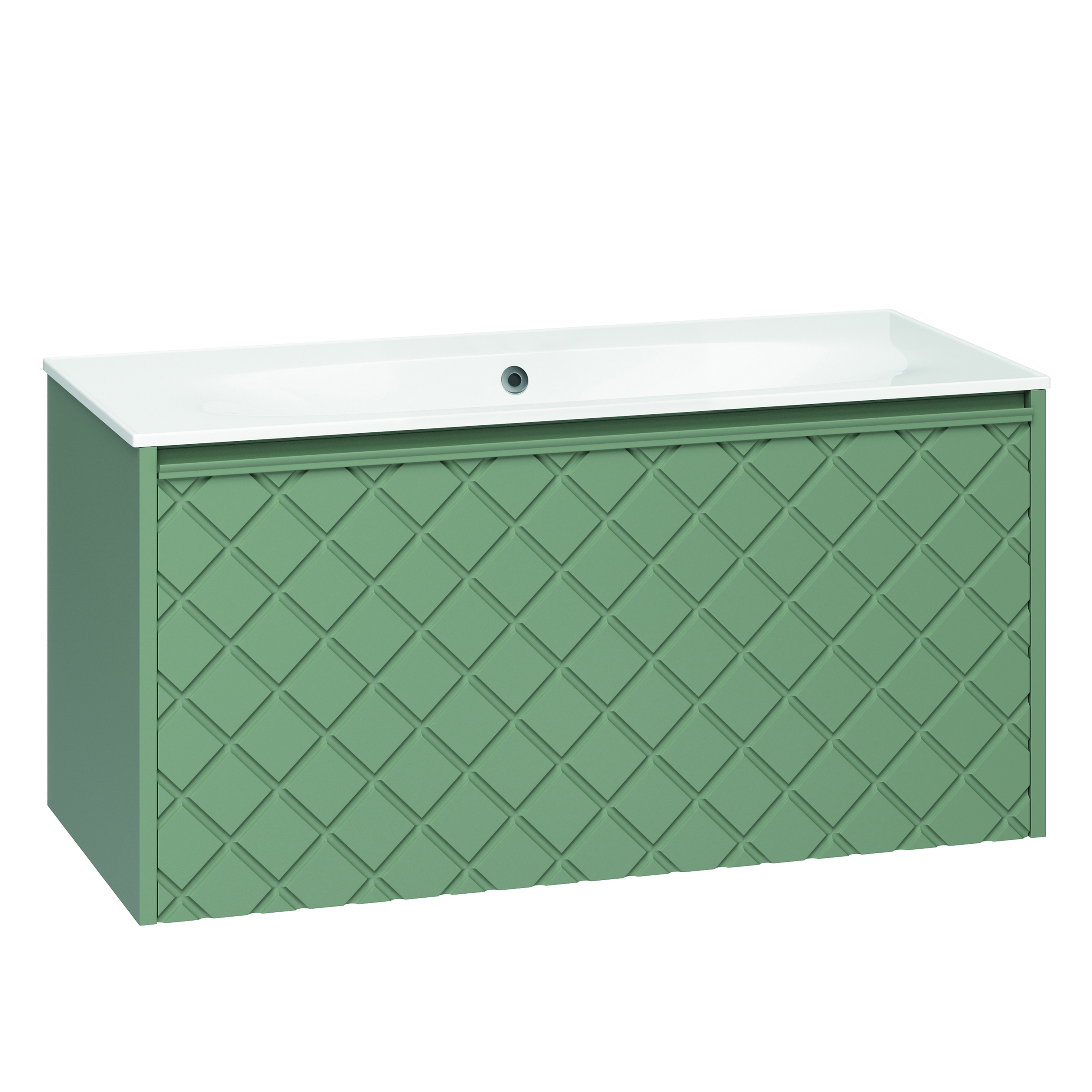 Crosswater Vergo 1000mm Wall Hung Single Crosshatch Drawer Vanity Unit & Basin Options