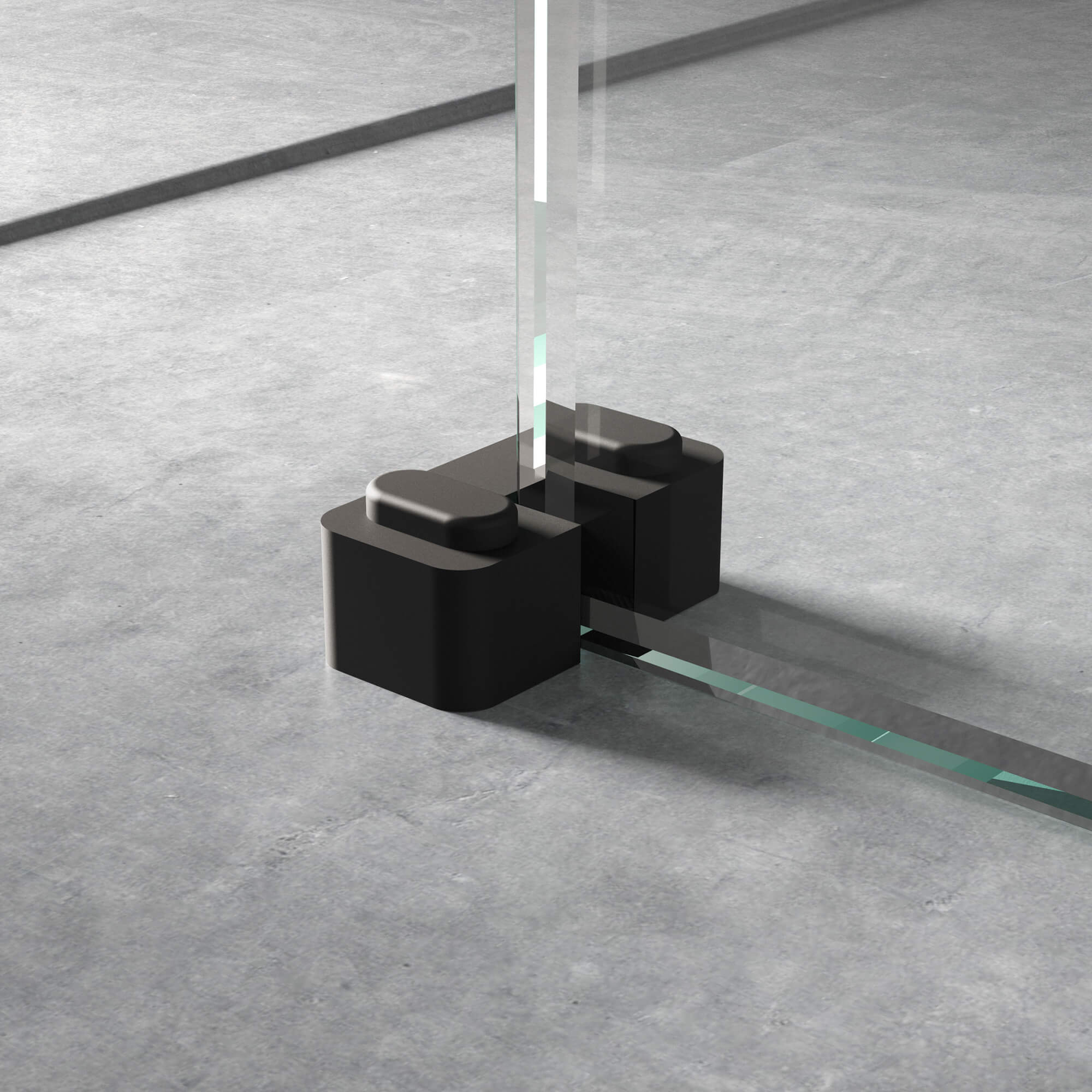 Harbour Contour Wetroom Screen Matt Black Support Foot