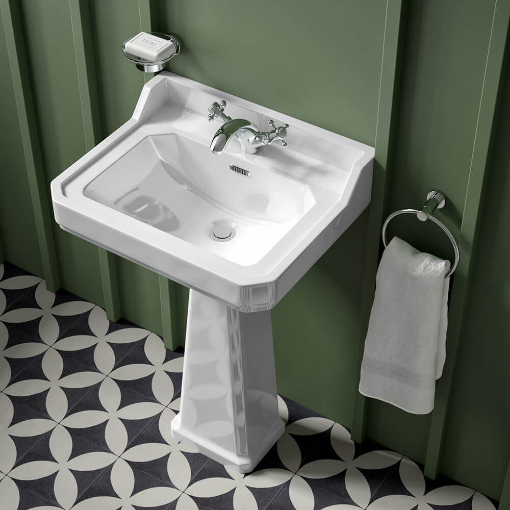 Butler & Rose Catherine 600mm Full Pedestal & Basin - 1 Tap Hole
