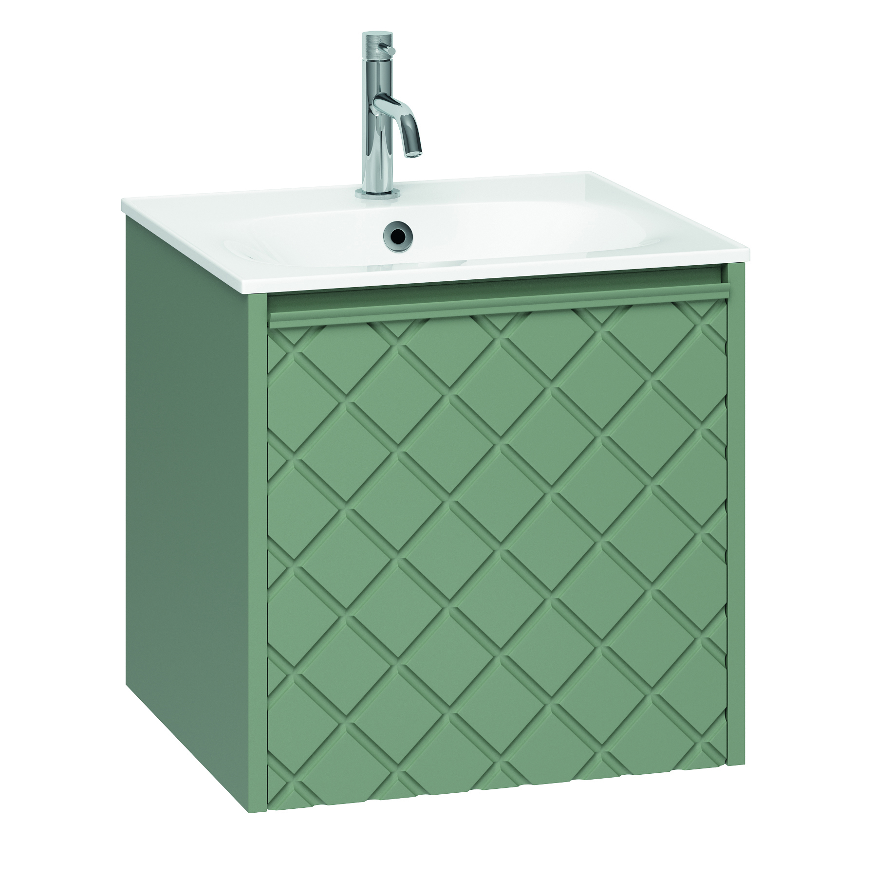 Crosswater Vergo 500mm Wall Hung Single Crosshatch Drawer Vanity Unit & Basin Options