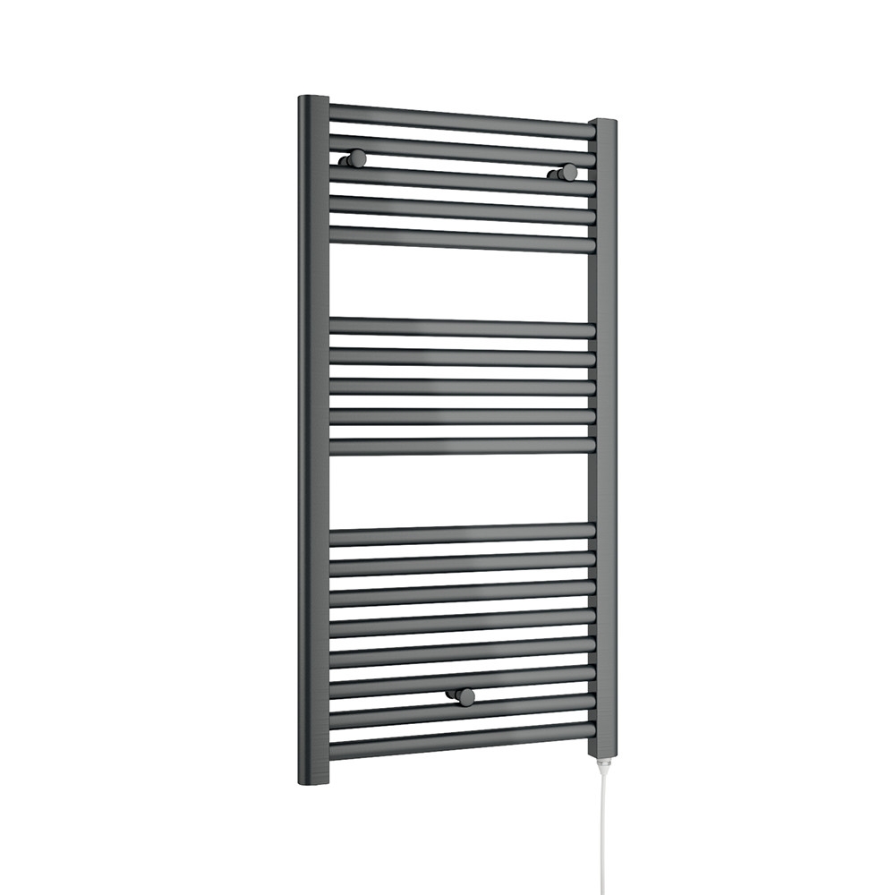 Brenton Hestia Electric Straight Anthracite Heated Towel Rail - 22mm - 920 x 480mm