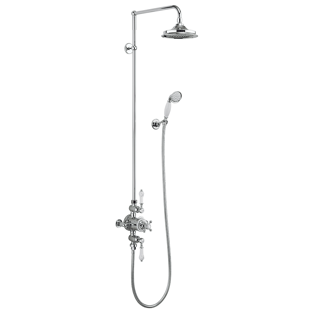 Burlington Avon Exposed Thermostatic Shower Kit with AirBurst Shower Head and Ceramic Handle Handset