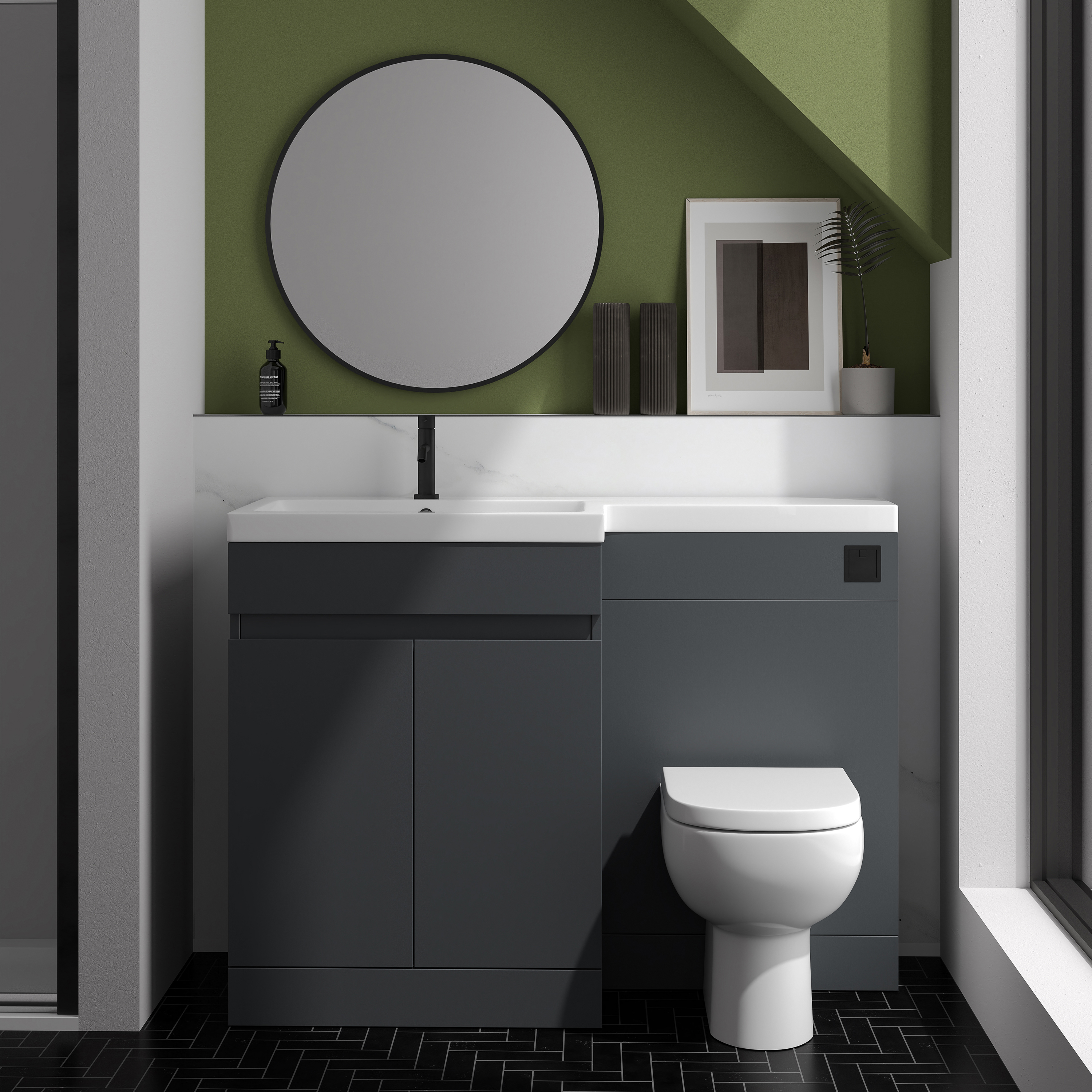 Dylan 1100mm Combination Basin & Toilet Unit - Matt Anthracite