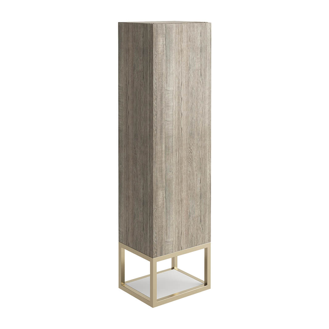 Harbour Virtue 1100mm Wall Mounted Tall Storage Cabinet with Brushed Brass Frame Shelf