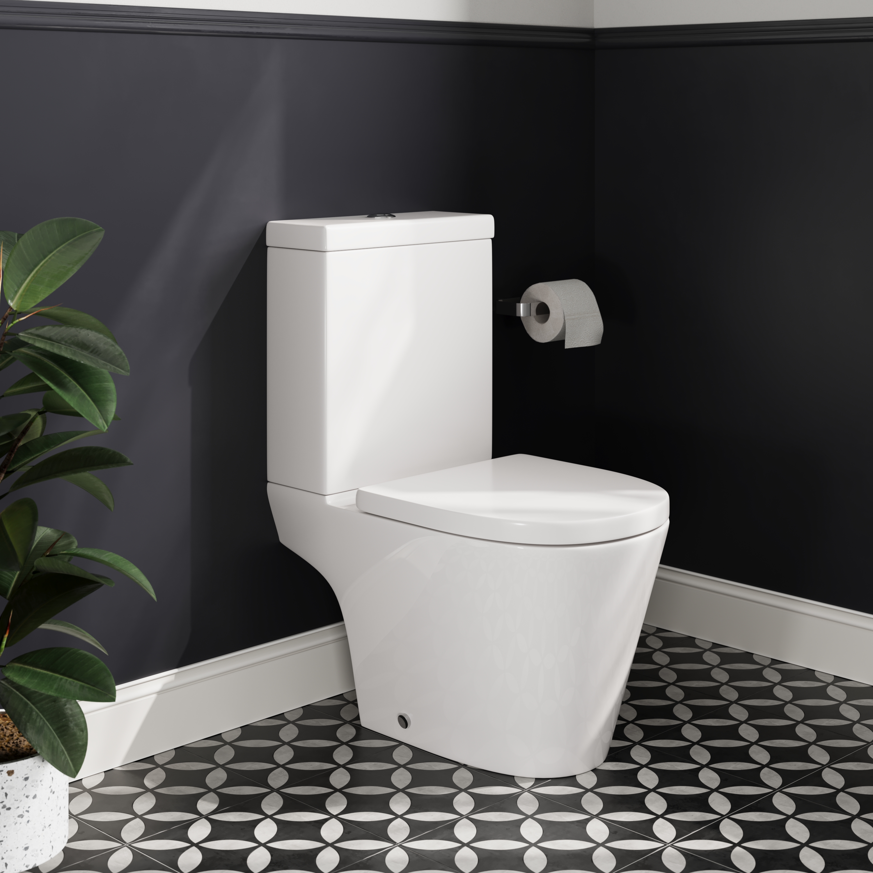 Harbour Clarity Close Coupled Rimless Toilet & Soft Close Seat
