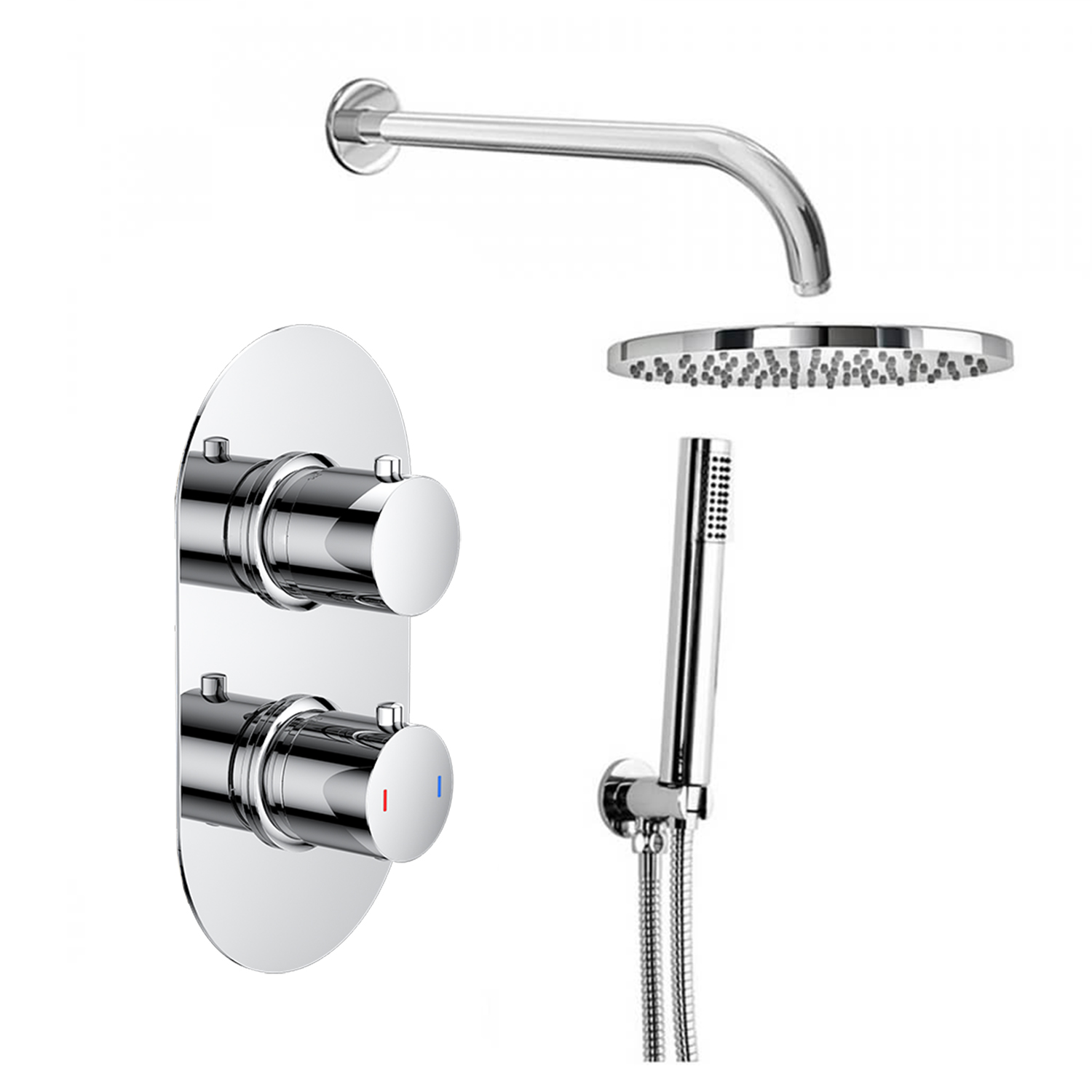 Harper Concealed Shower Valve, Fixed Shower Head & Handset