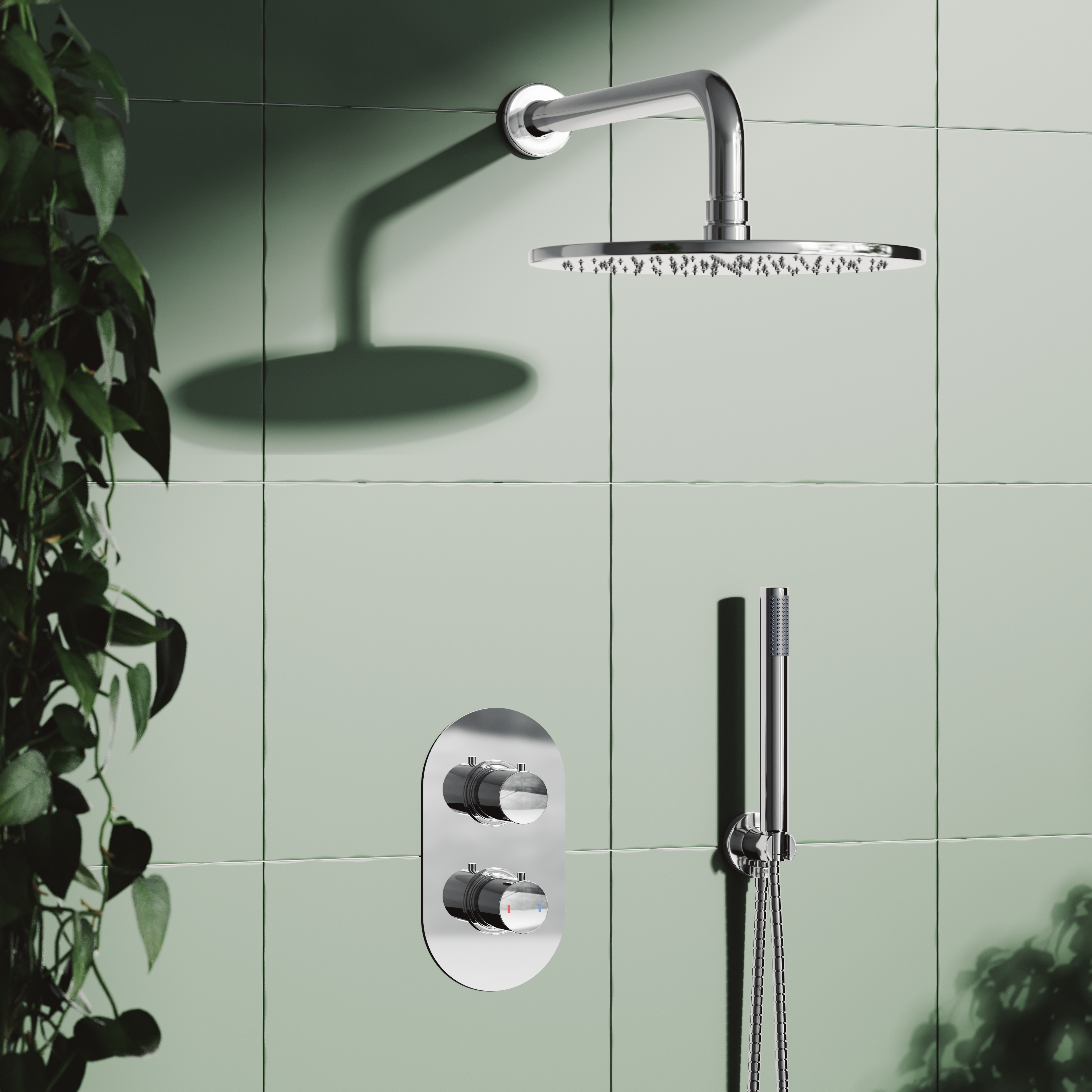 Harper Concealed Shower Valve, Fixed Shower Head & Handset