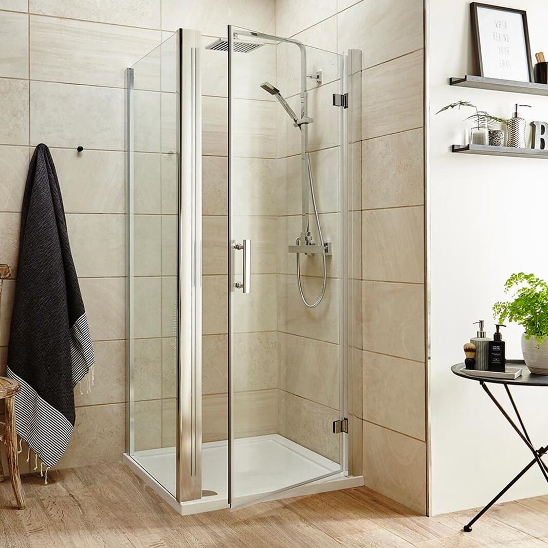 Harbour Primrose 6mm Frameless Hinged Shower Door & Optional Side Panel