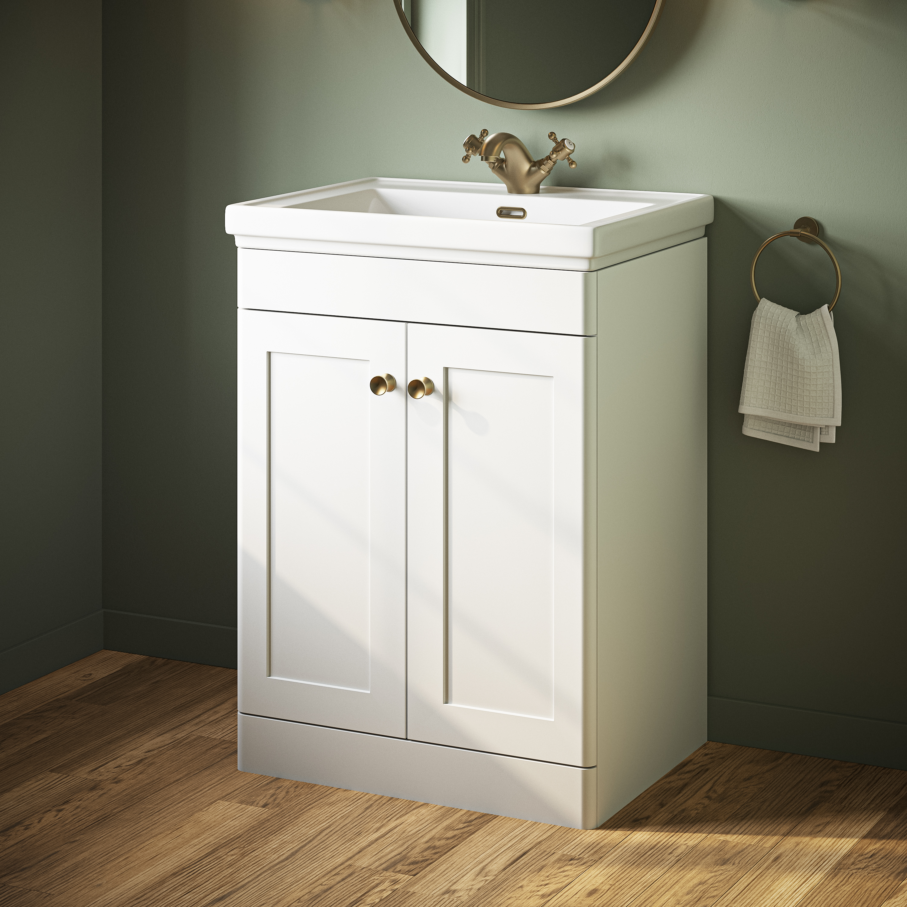 Butler & Rose Ophelia 600mm Floorstanding 2 Door Vanity Unit & Basin