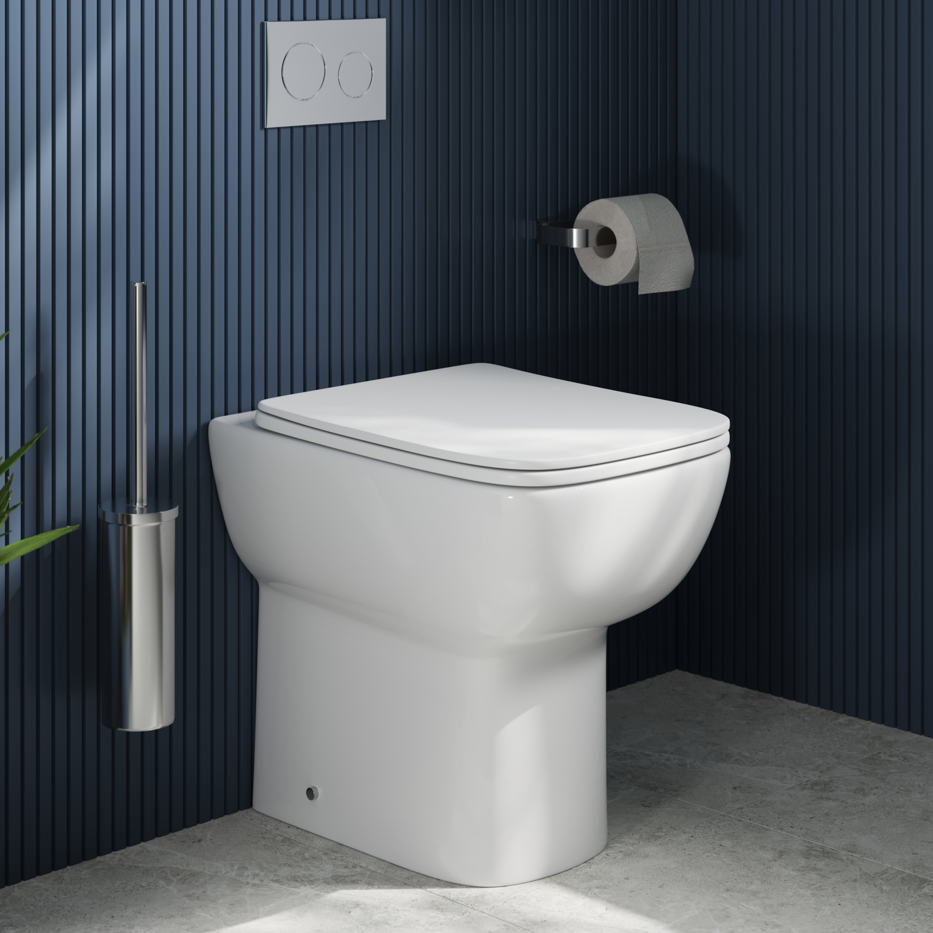 Harbour Icon Rimless Back to Wall Comfort Height Toilet & Soft Close Seat