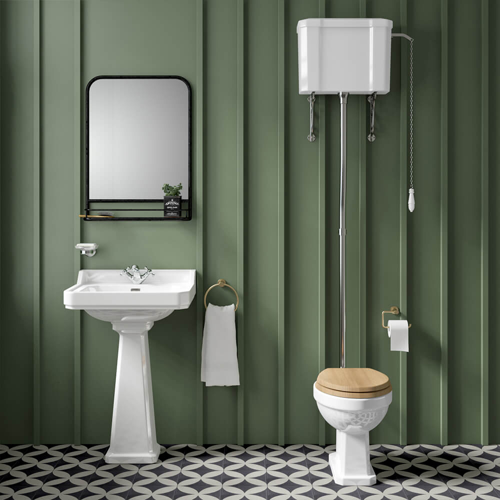 Butler & Rose Catherine High Level Toilet with Pan, Cistern & Flush Pipe Kit