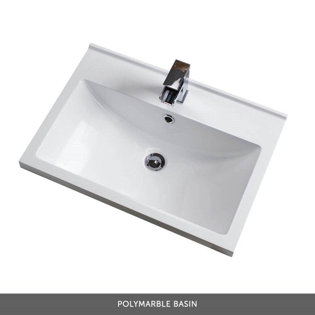 Vellamo Aspire 1000mm 2 Door Combination Basin & Toilet Unit - Gloss White