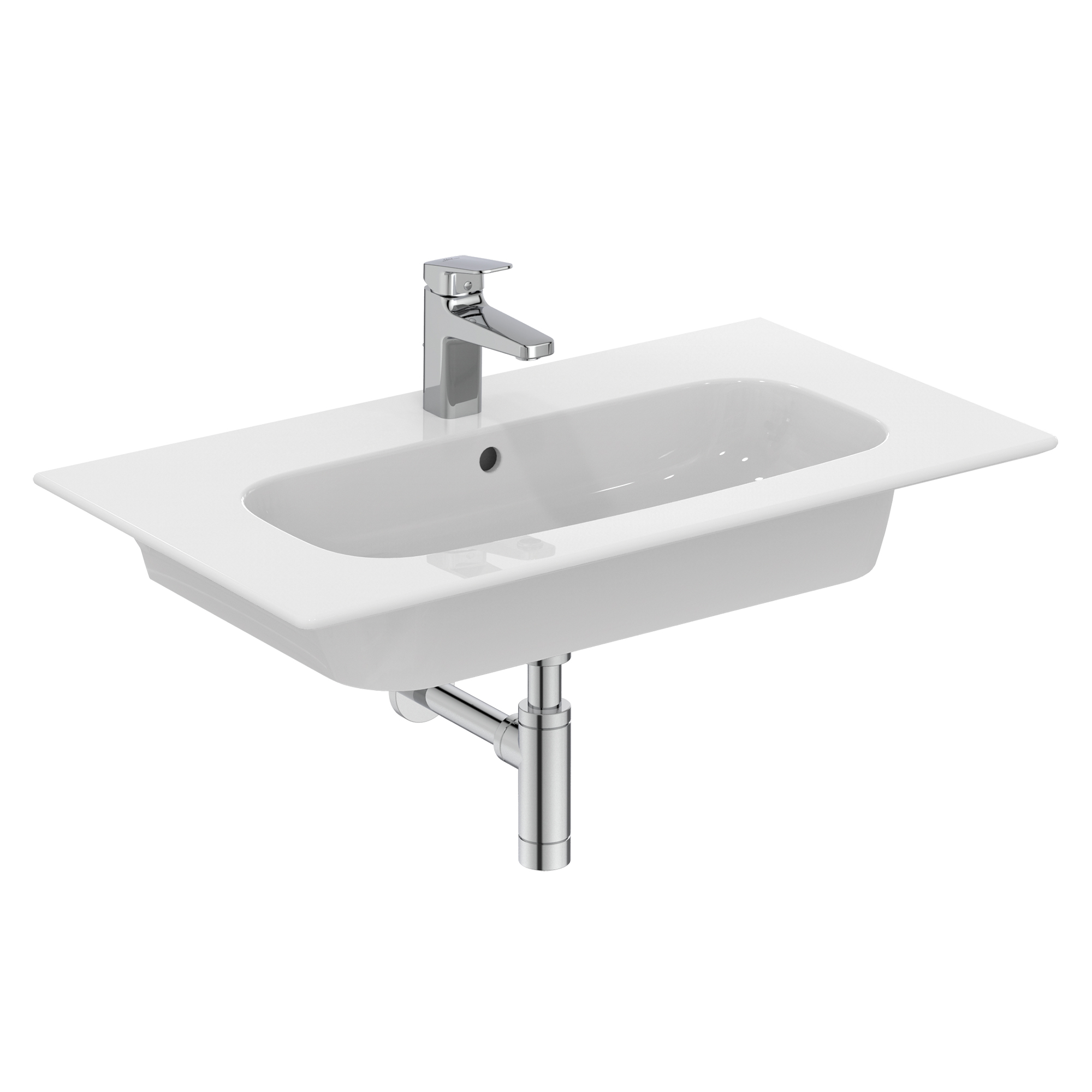 Ideal Standard i.life A Wall Hung Basin & Chrome Bottle Trap
