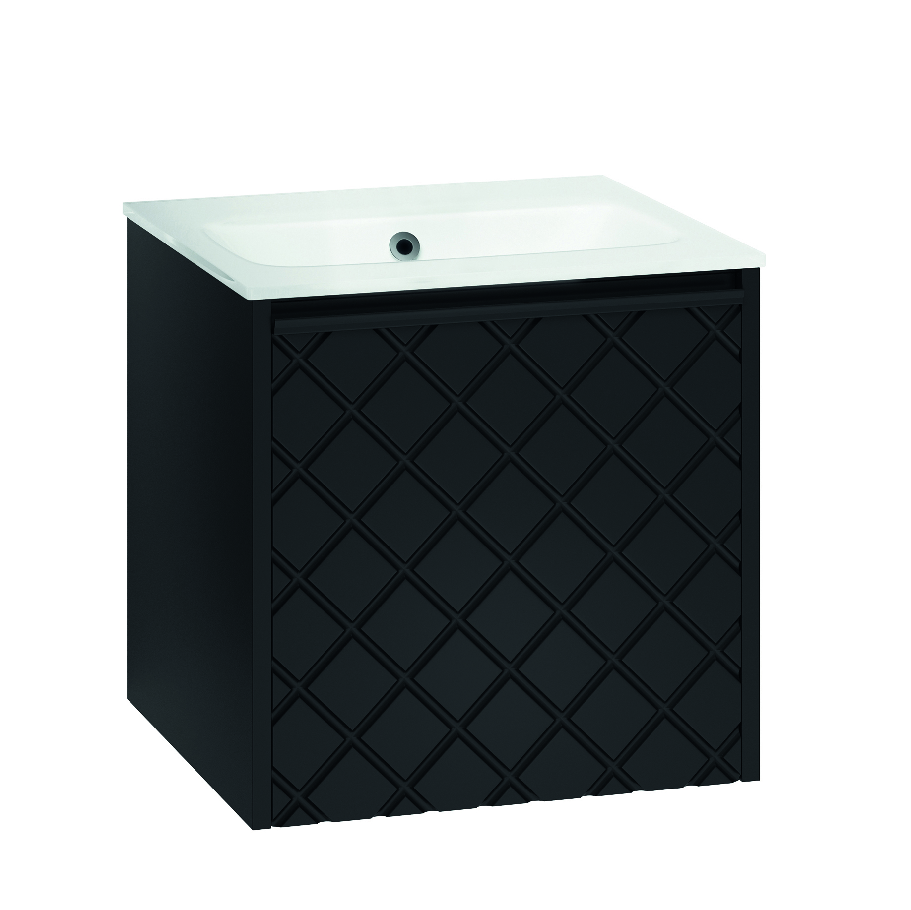 Crosswater Vergo 500mm Wall Hung Single Crosshatch Drawer Vanity Unit & Basin Options