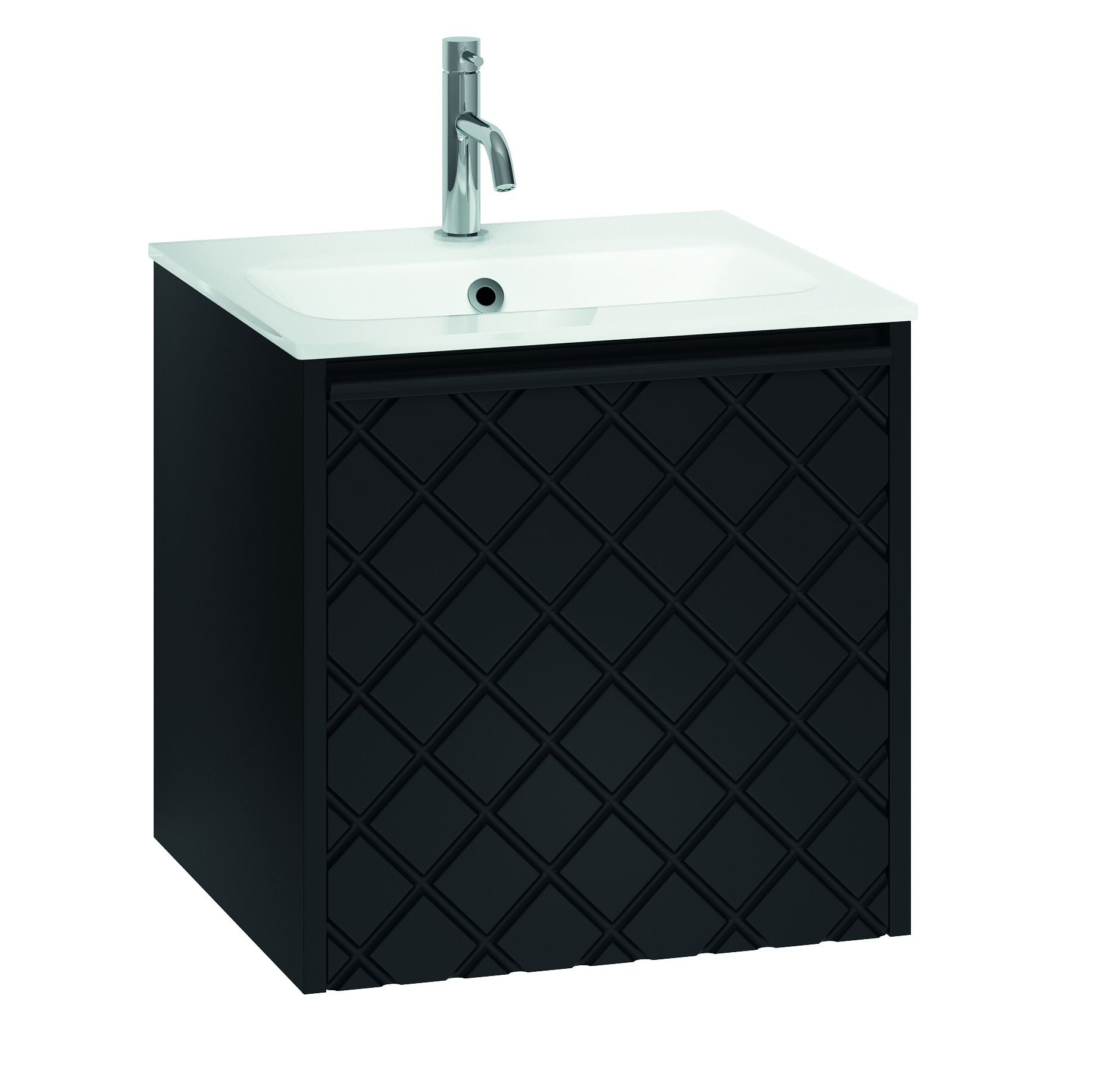 Crosswater Vergo 500mm Wall Hung Single Crosshatch Drawer Vanity Unit & Basin Options
