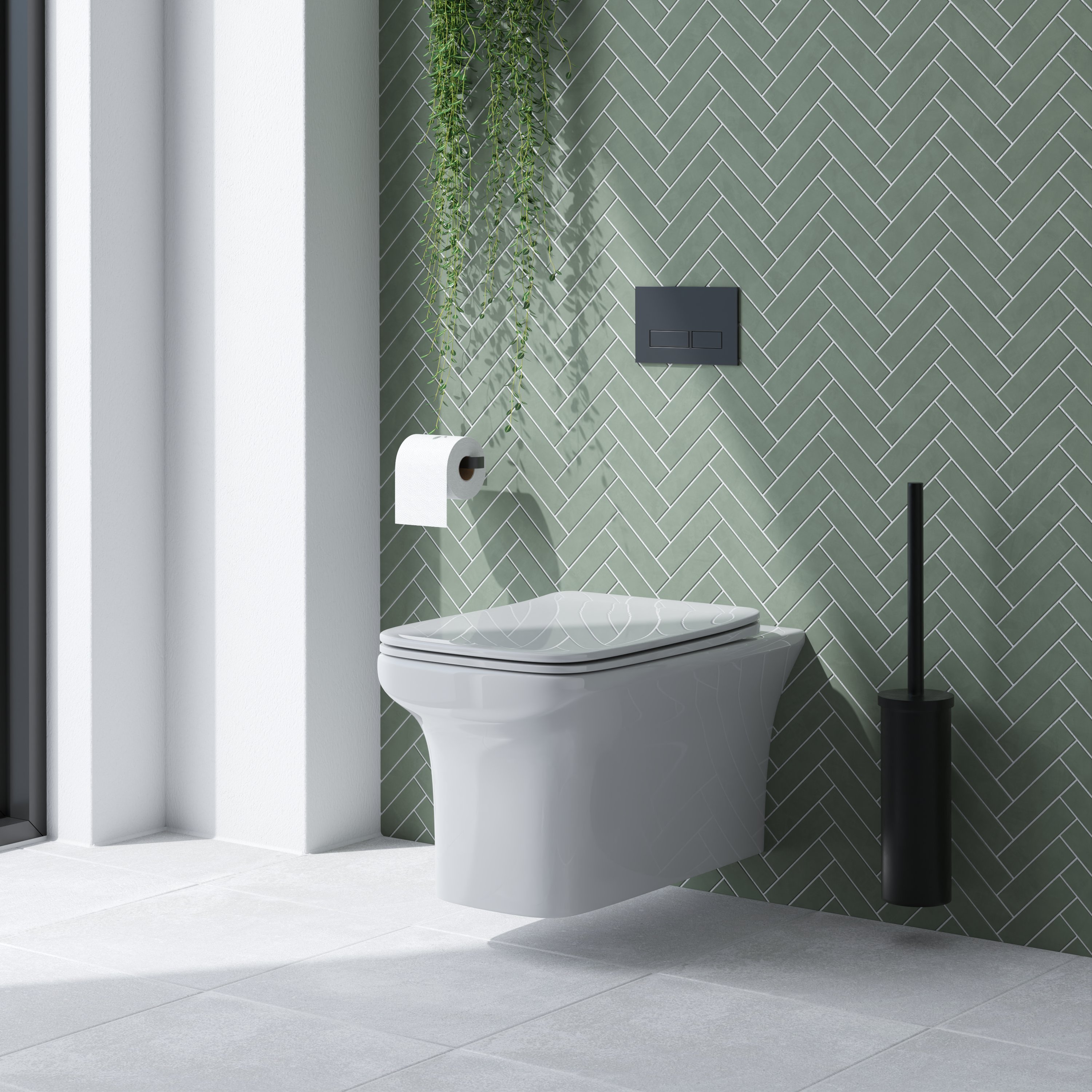 Emily Rimless Compact Wall Hung Toilet & Slimline Soft Close Seat