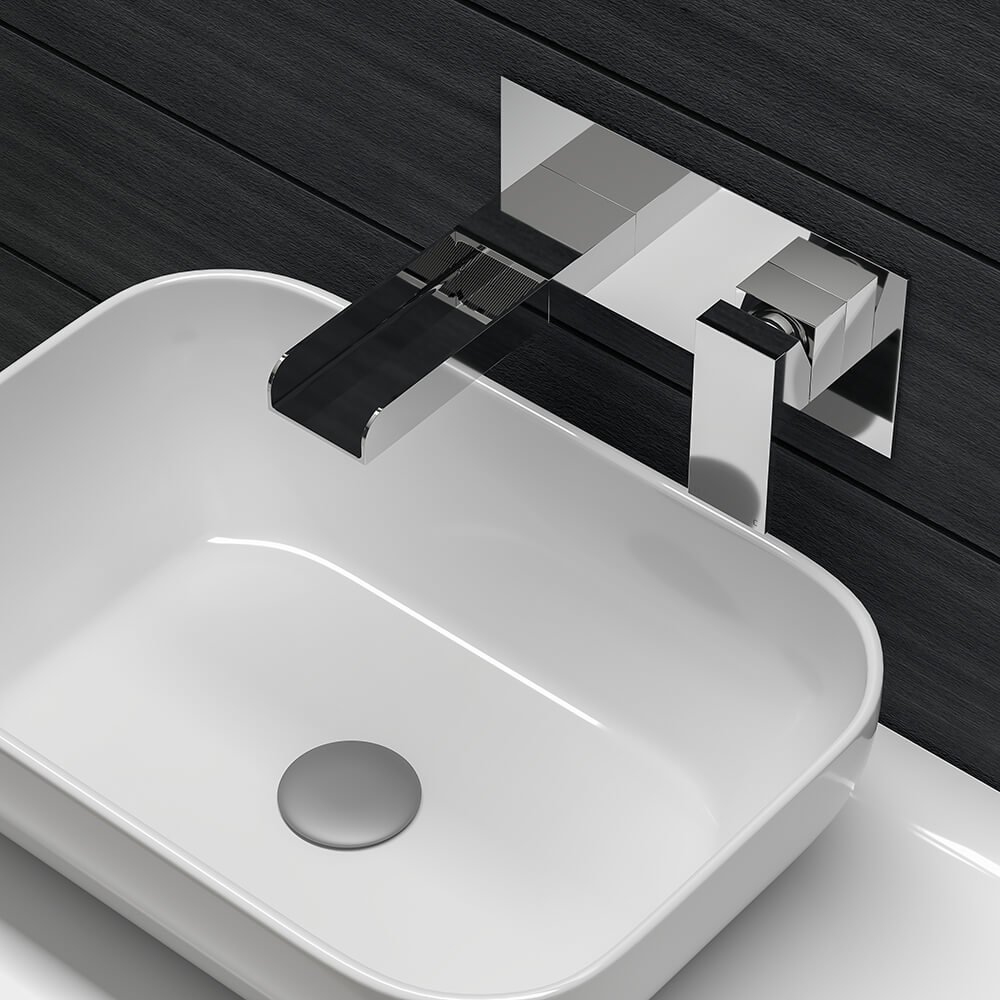 Vellamo Reve Waterfall Wall Mounted Basin Mixer Tap