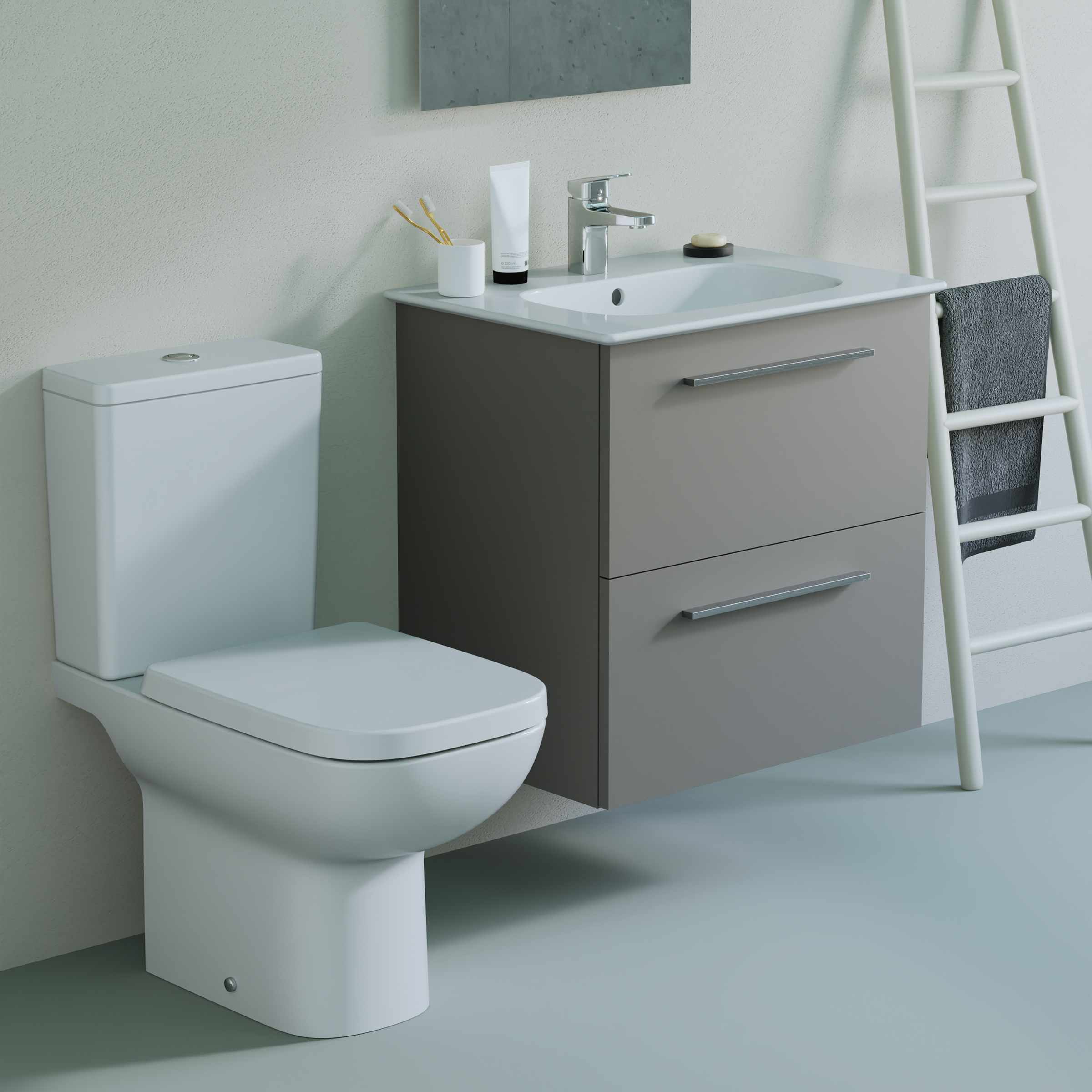 Ideal Standard i.life A Close Coupled Rimless Toilet with Soft Close Seat