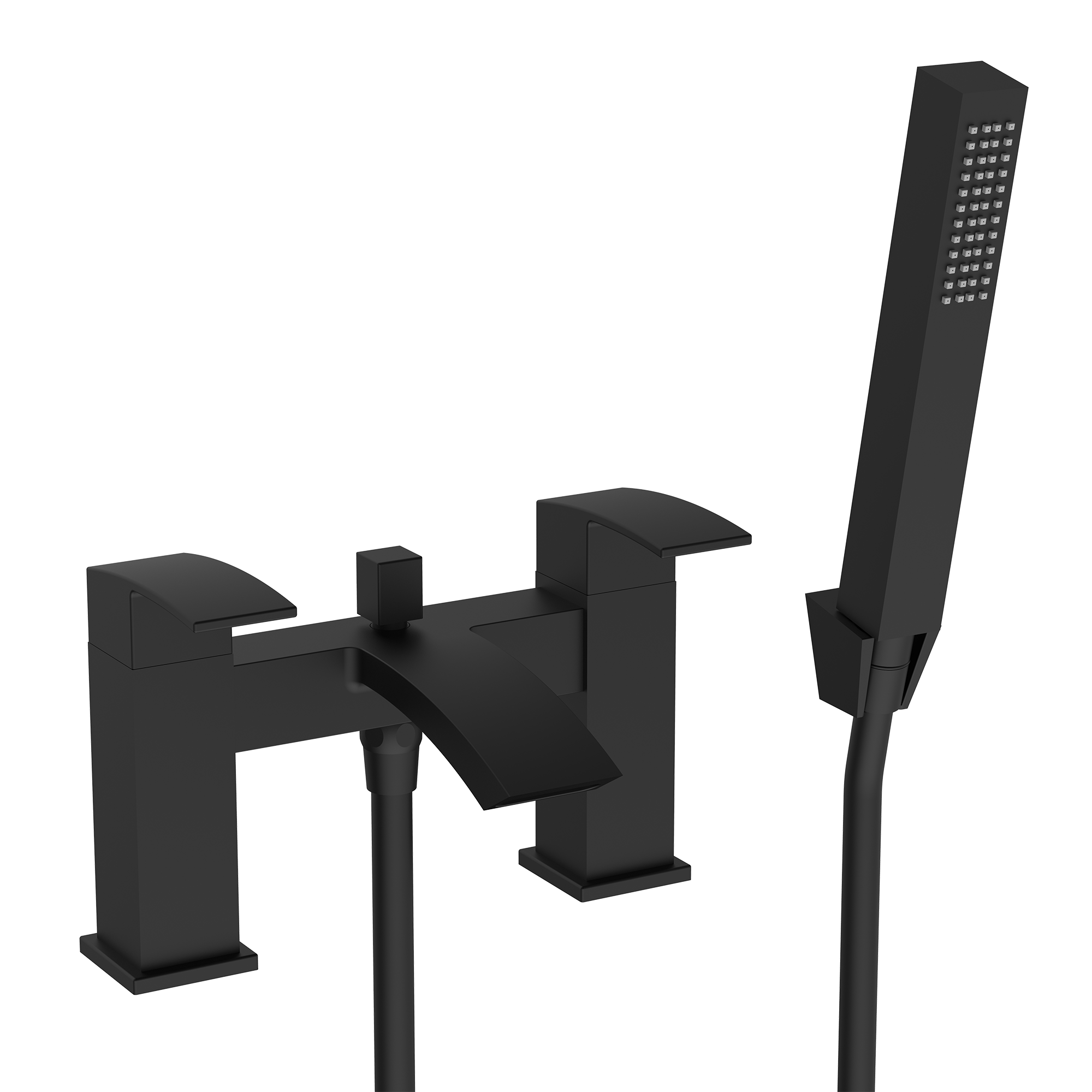 Vellamo City Matt Black Bath Shower Mixer & Kit