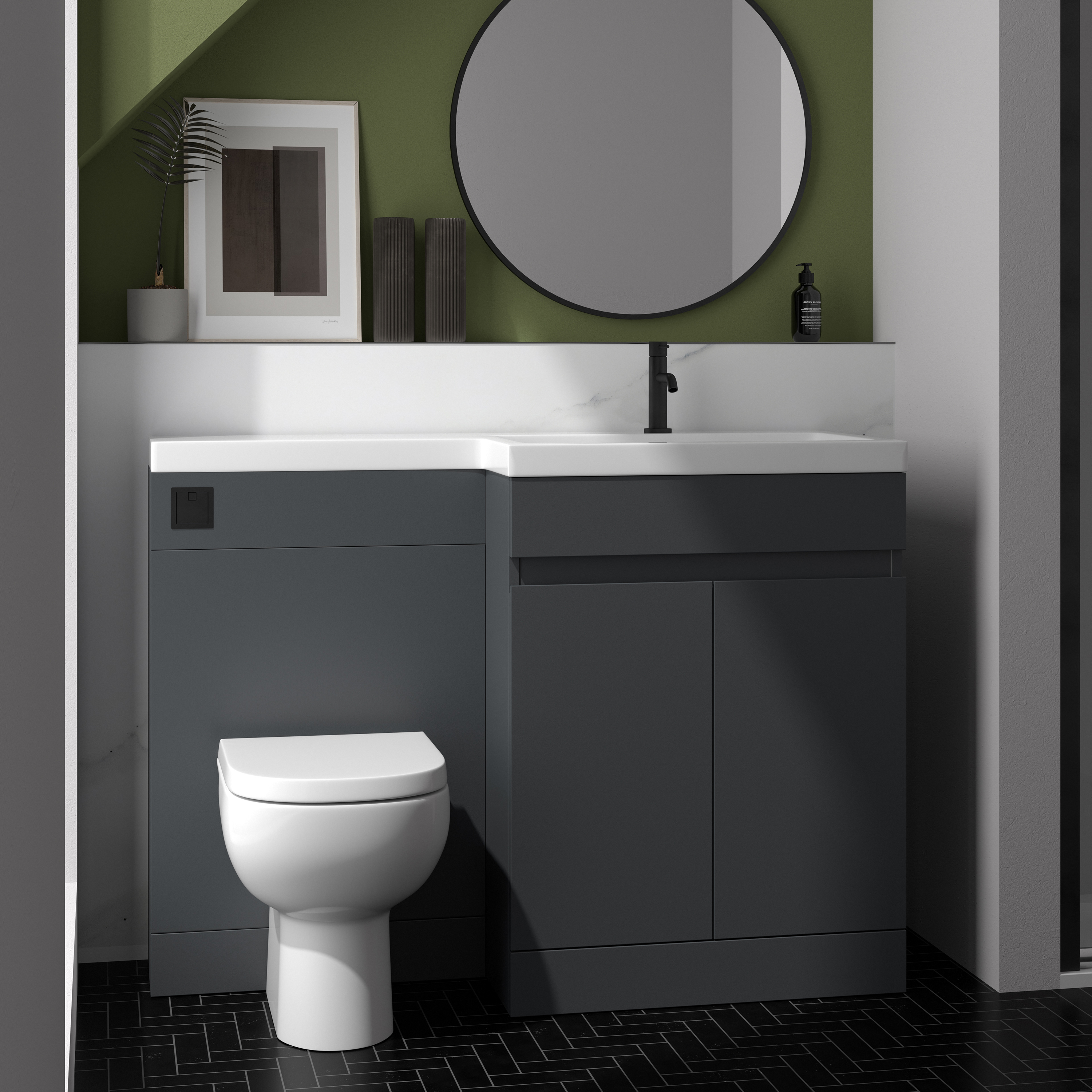 Dylan 1100mm Combination Basin & Toilet Unit - Matt Anthracite