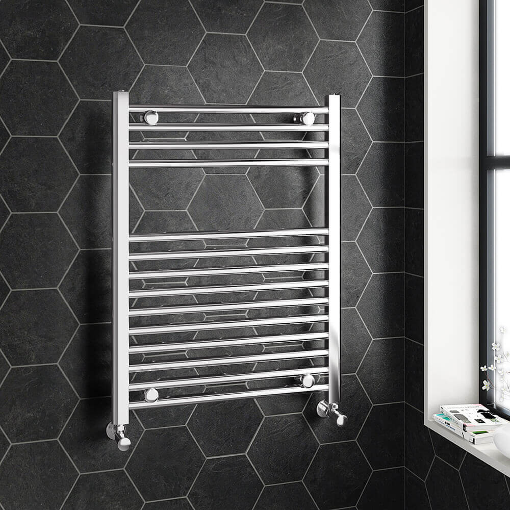 Brenton Chrome Straight Heated Towel 22mm Rail Radiator