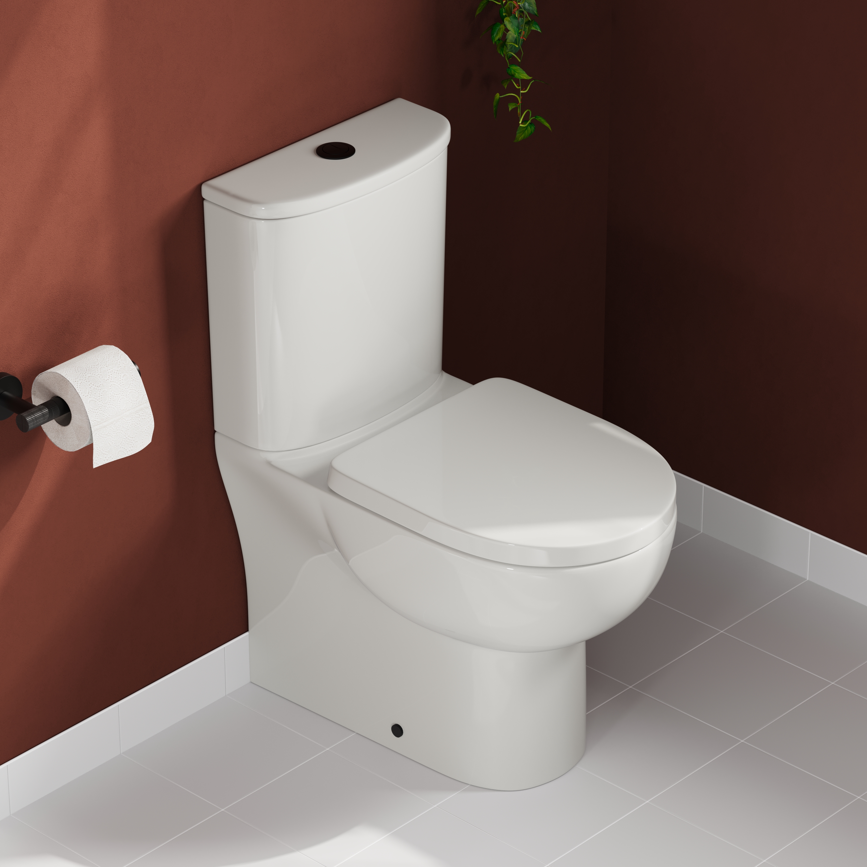 Harbour Serenity Rimless Back To Wall Close Coupled Toilet with Soft Close Seat