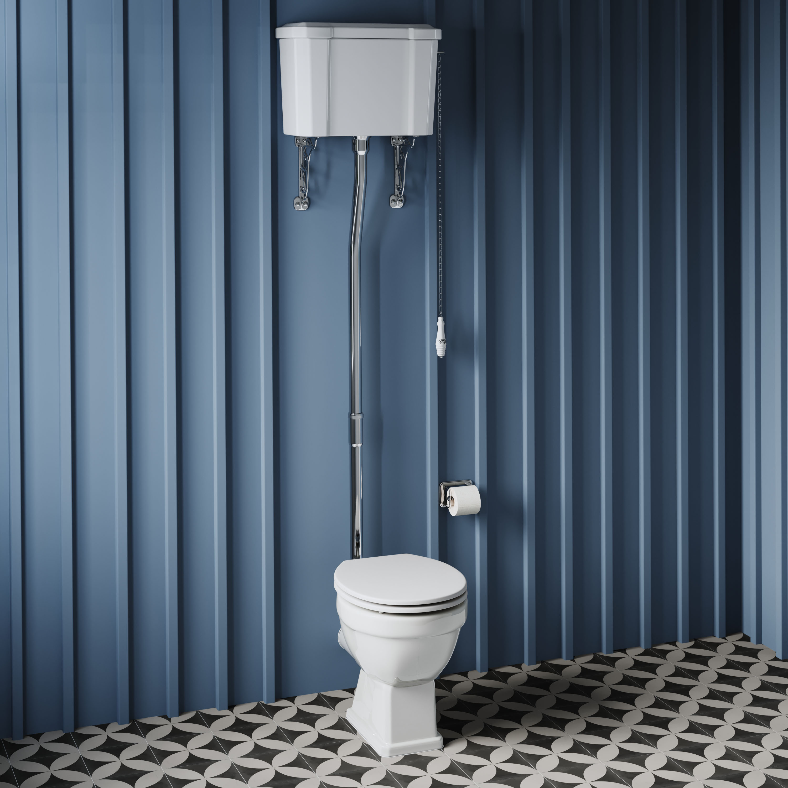 Butler & Rose Catherine Comfort Height High Level Toilet with Pan, Cistern & Flush Pipe