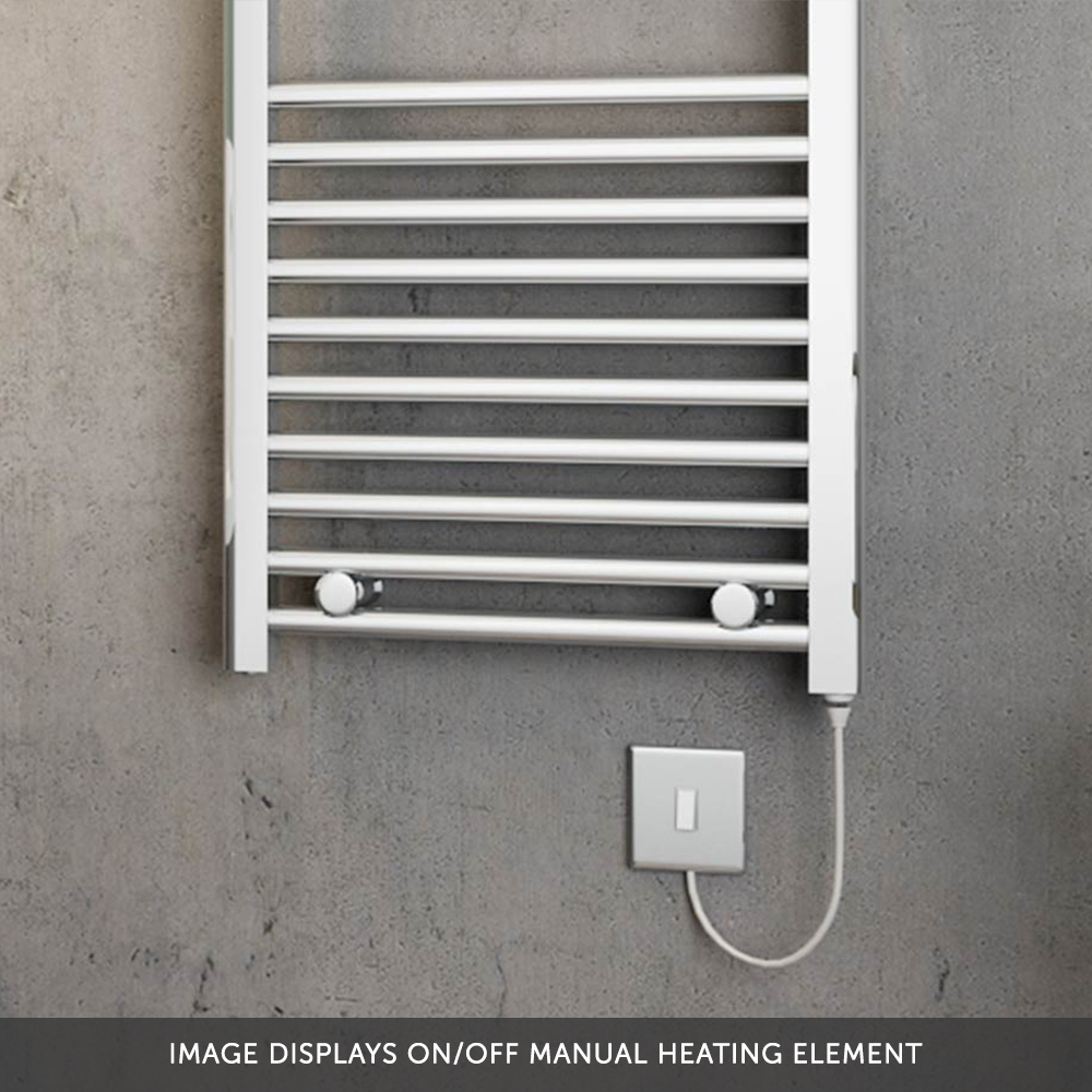 Brenton Apollo Electric Straight Chrome Heated Towel Rail - 22mm - 1000 x 500mm