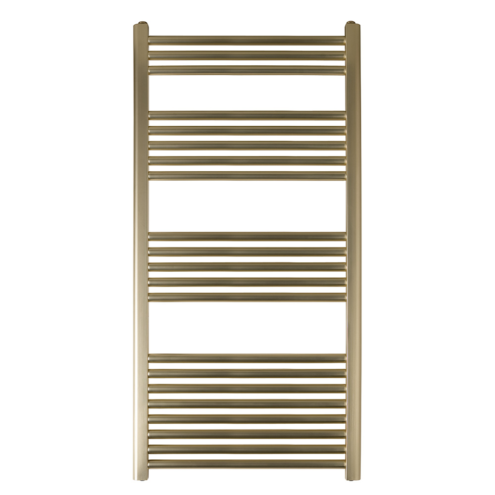 EliteHeat Steel Ladder Heated Towel Rail 25mm Bars - Brushed Brass - 7 Sizes