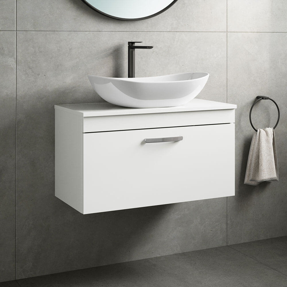 Emily 800mm Wall Mounted 1 Drawer Unit and Countertop