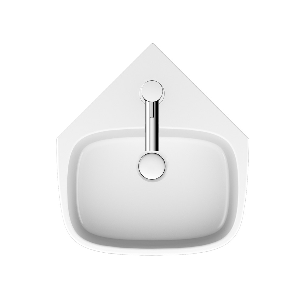 Crosswater Kai S Wall Hung Corner Basin - 420mm