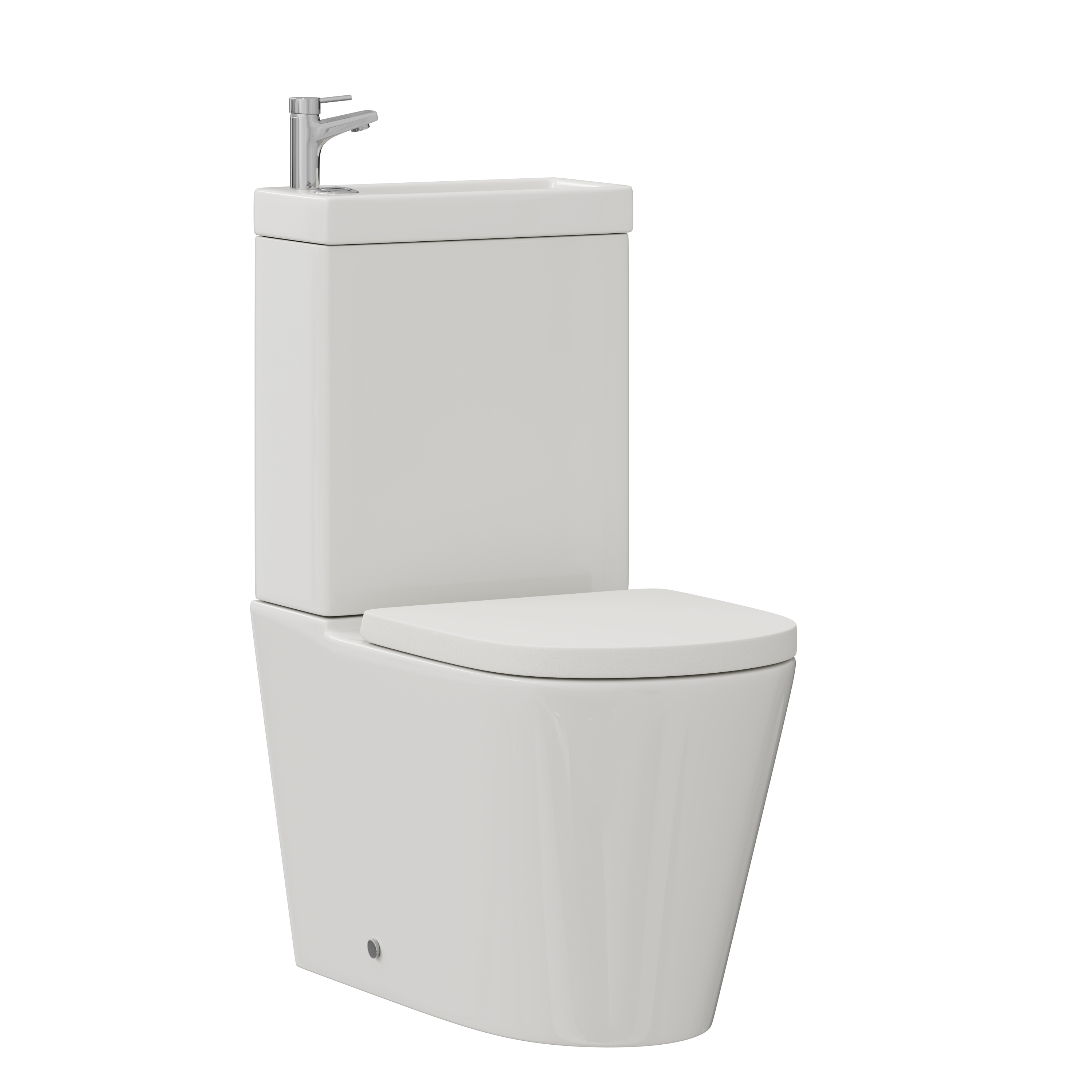 Harbour Clarity 2 in 1 Wash Basin & Close Coupled Closed Back Toilet with Soft Close Seat & Basin Tap