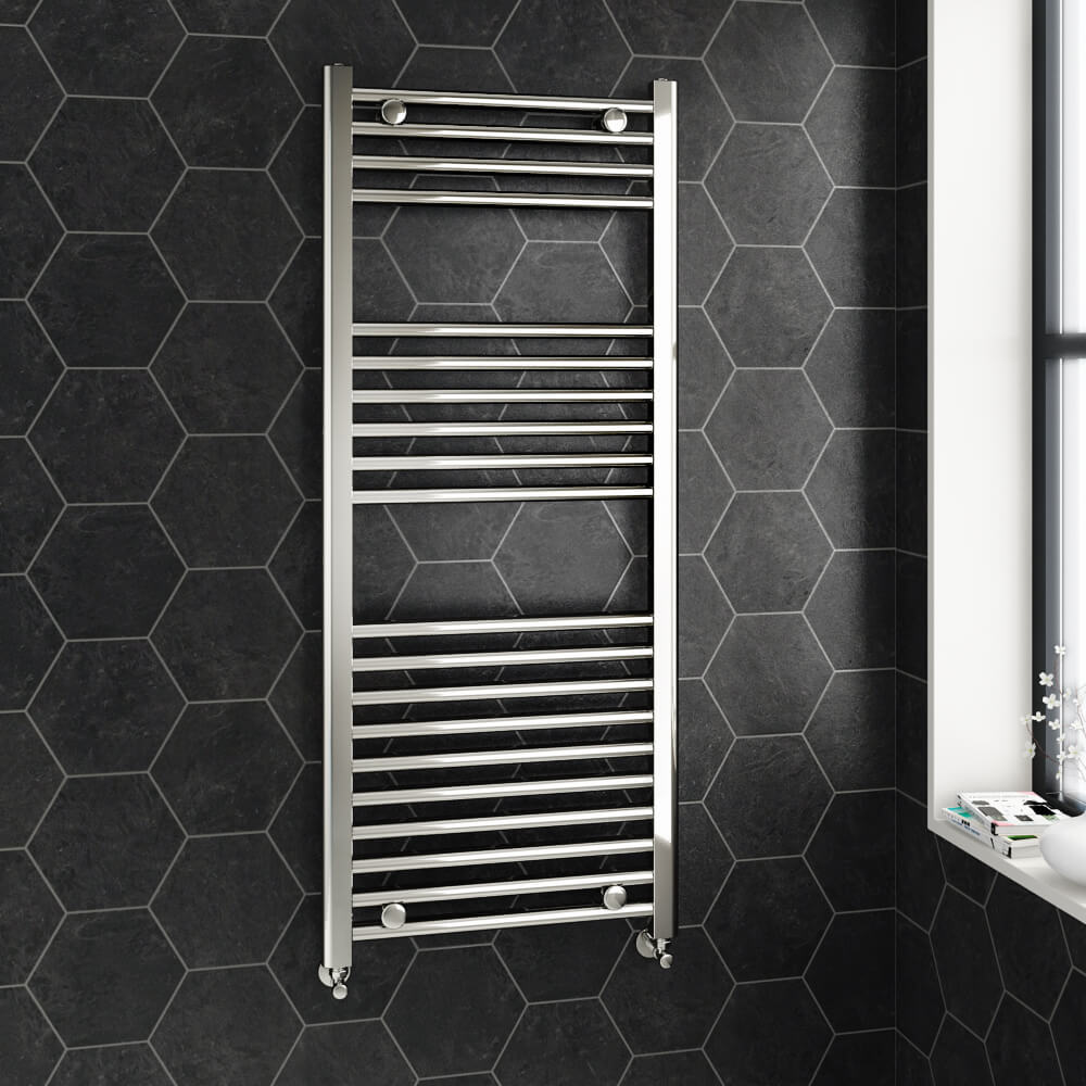 Brenton Chrome Straight Heated Towel 22mm Rail Radiator