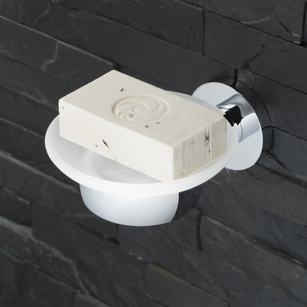 Vado Elements Frosted Glass Soap Dish and Holder