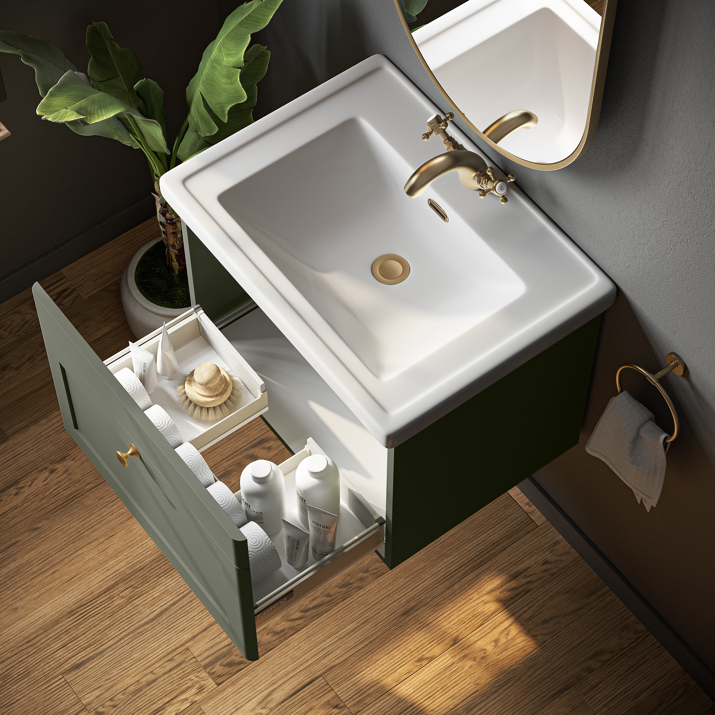 Butler & Rose Ophelia Traditional Toilet & 600mm Wall Hung Vanity Unit Bathroom Suite
