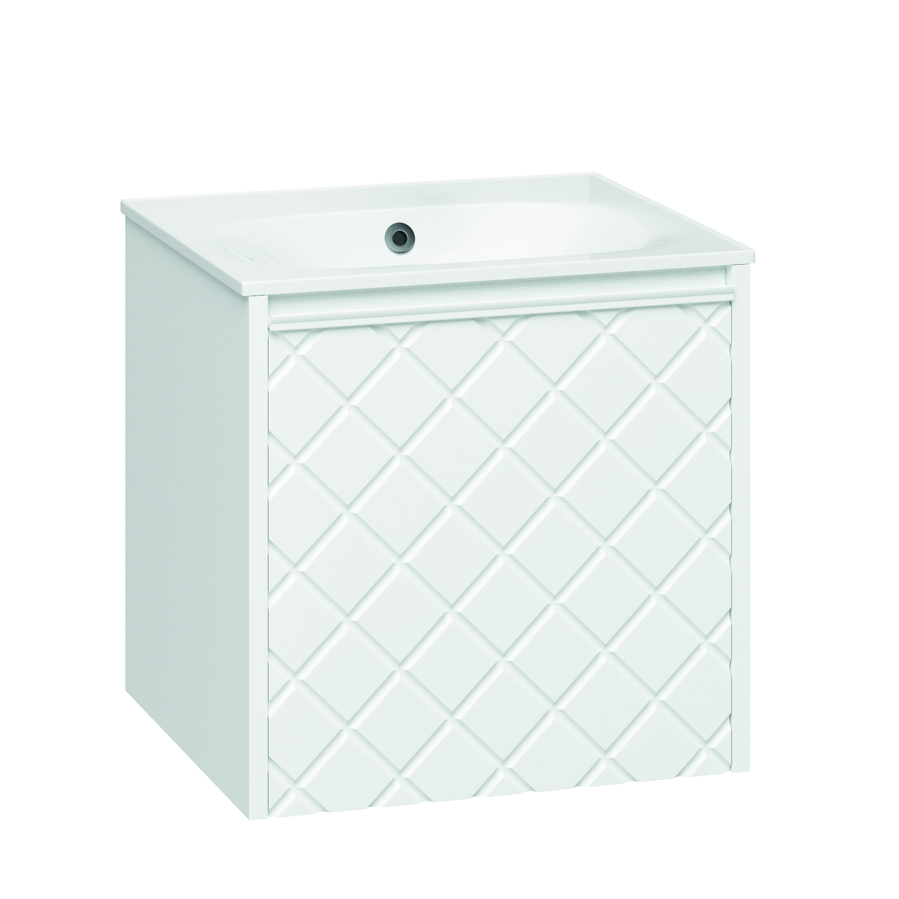 Crosswater Vergo 500mm Wall Hung Single Crosshatch Drawer Vanity Unit & Basin Options